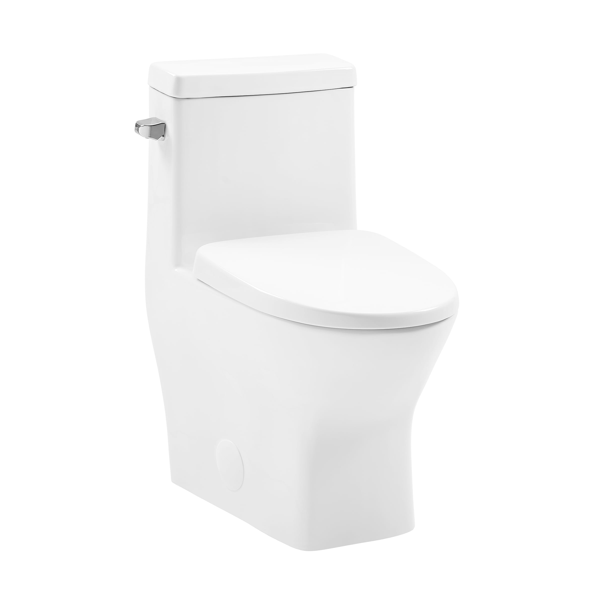 Swiss Madison SM-25-1TMLT06WH Malta Glossy White Round Standard height Smart Soft Close 1-piece Toilet 12-in Rough-In 1.28 GPF