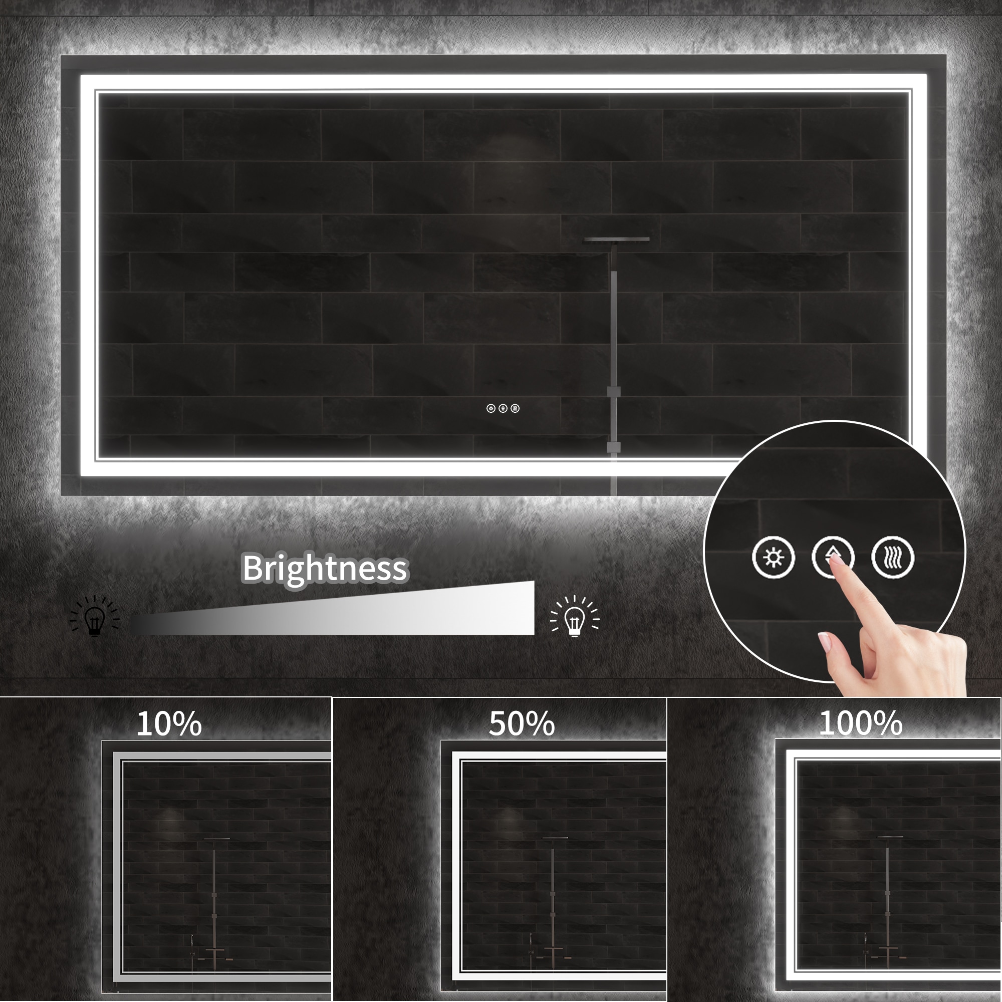 ExBrite EXBM3036V12 Framed-Bath-Mirrors - View #6