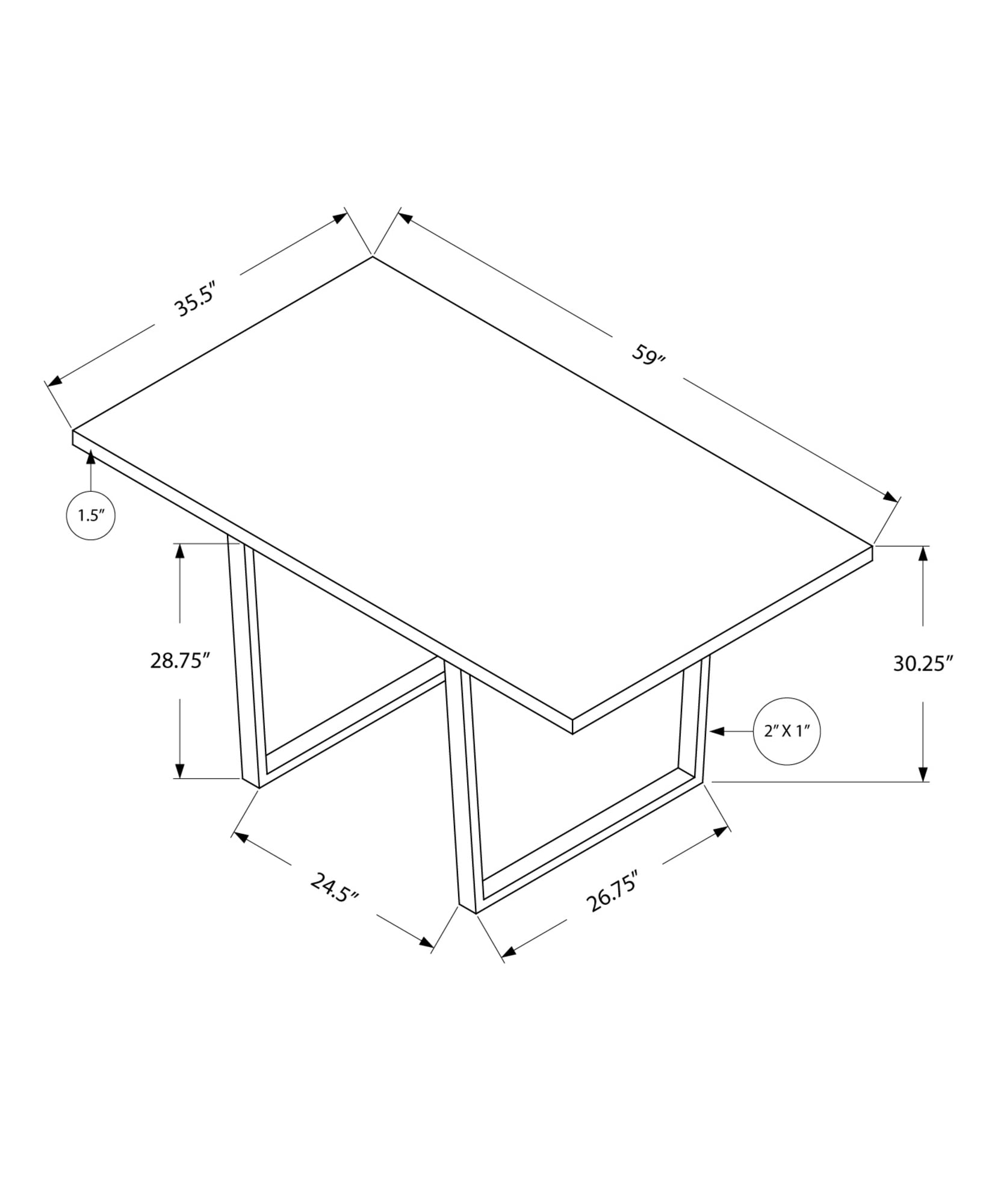 Monarch Specialties I 1120 Dining-Tables - View #4