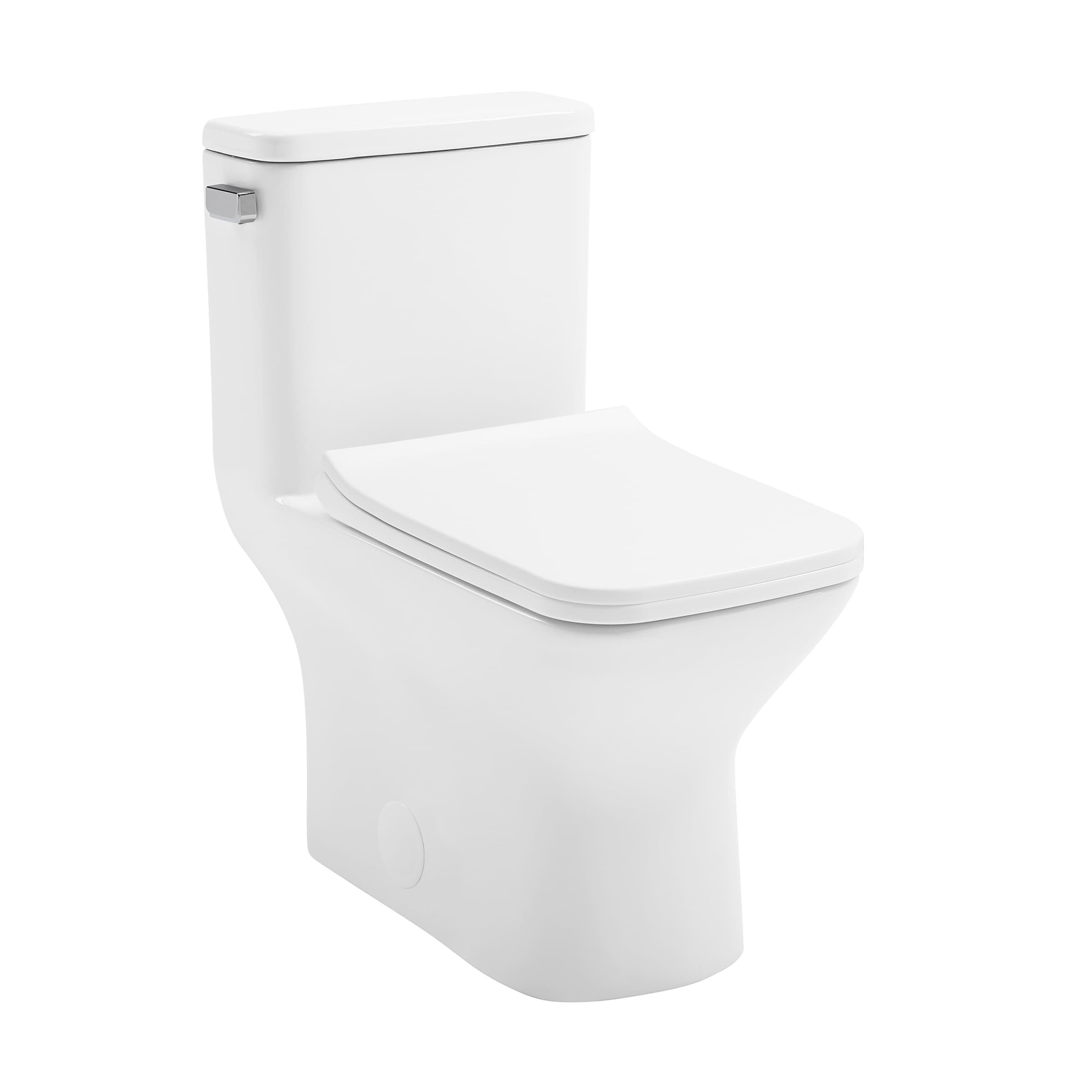 Swiss Madison SM-25-1TCHR06WH Charme Glossy White Square Standard height Smart Soft Close 1-piece Toilet 10-in Rough-In 1.28 GPF