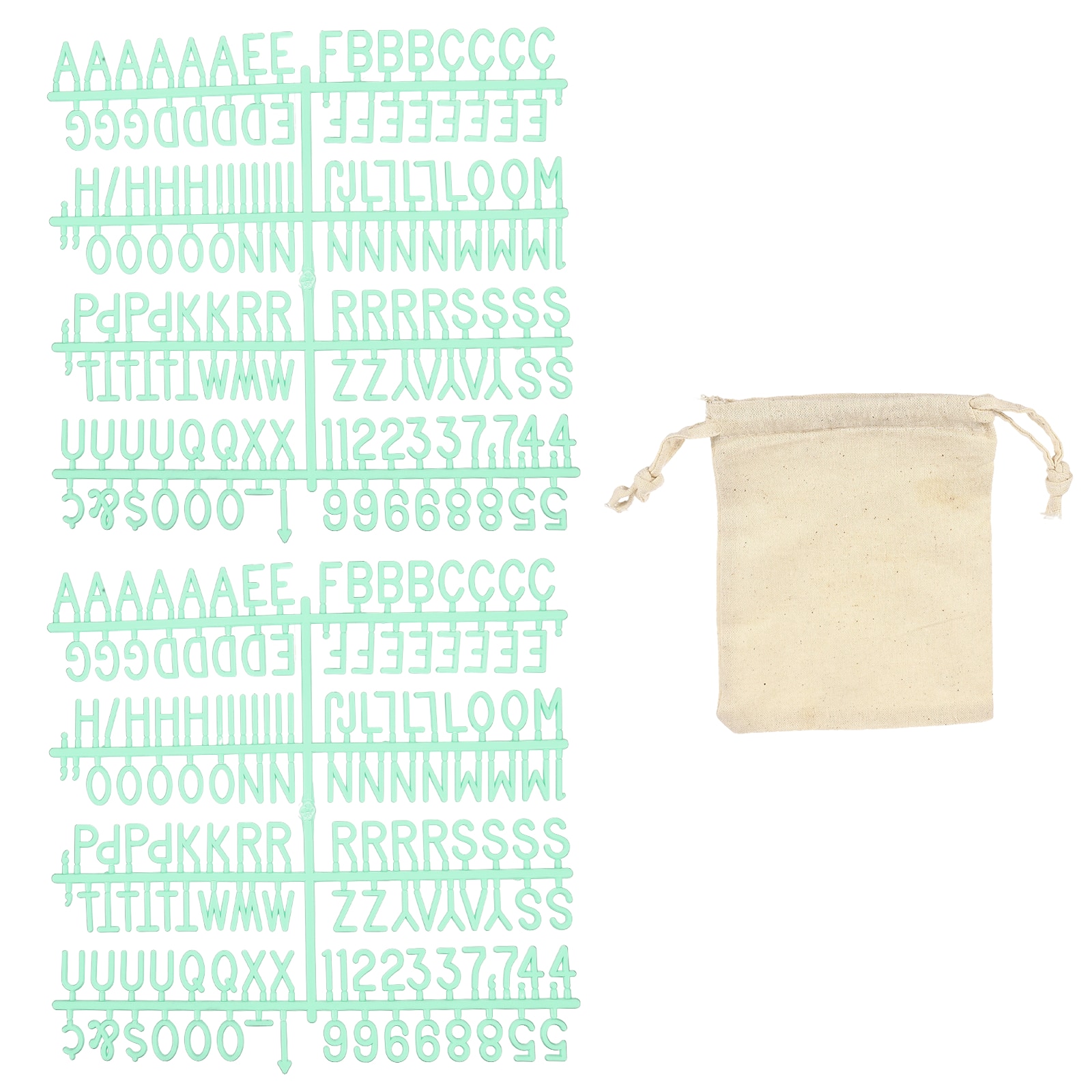 PATIKIL - 294 Piece Plastic Letters Set for Felt Letter Board Green Alphabet Message Board Access...