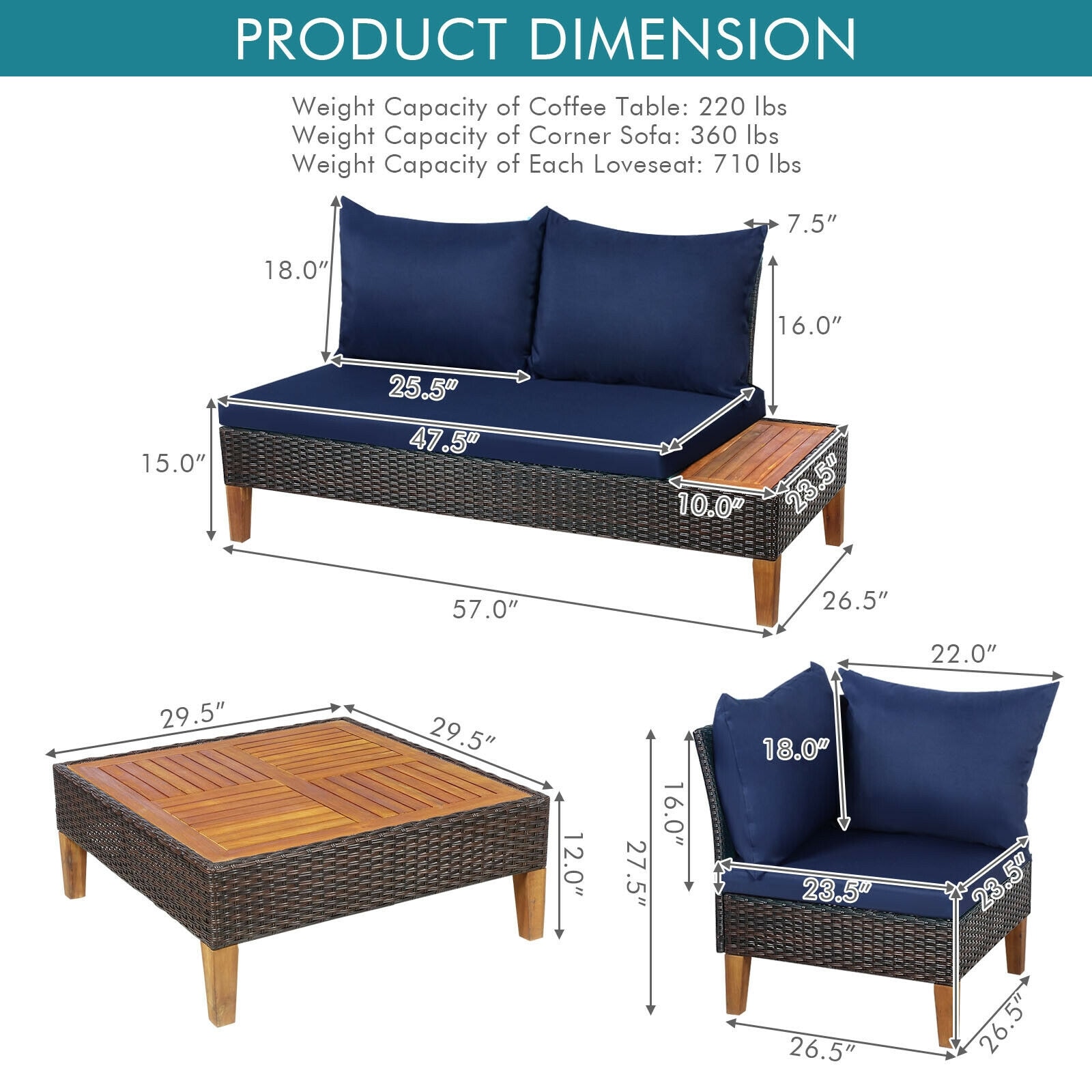 Forclover HYFL-643NY Patio-Conversation-Sets - View #7
