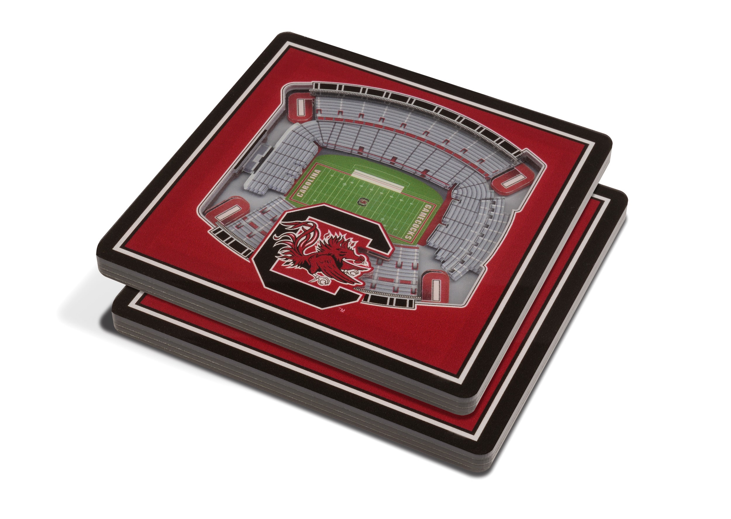 StadiumViews 5021350 3D StadiumView Coasters 3D StadiumView Coasters 2 -Pack Acrylic Team Colors Bottle/Can holder