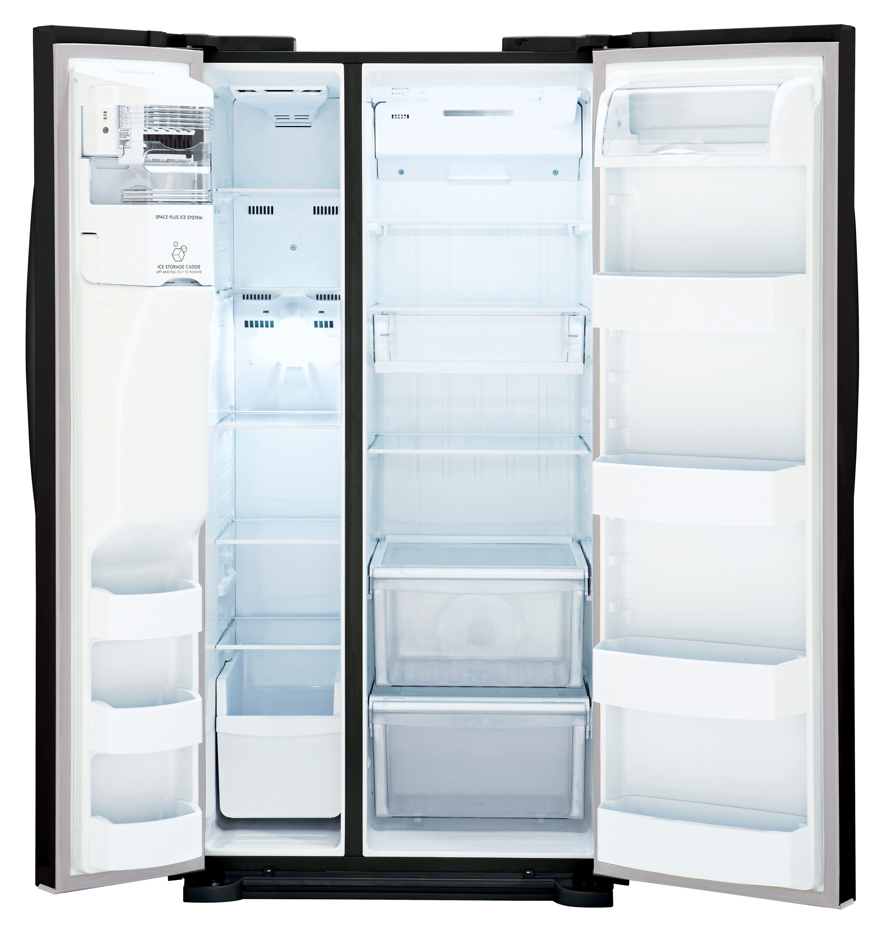 LG 22.1-cu ft Side-by-Side Refrigerator with Ice Maker (Smooth Black ...