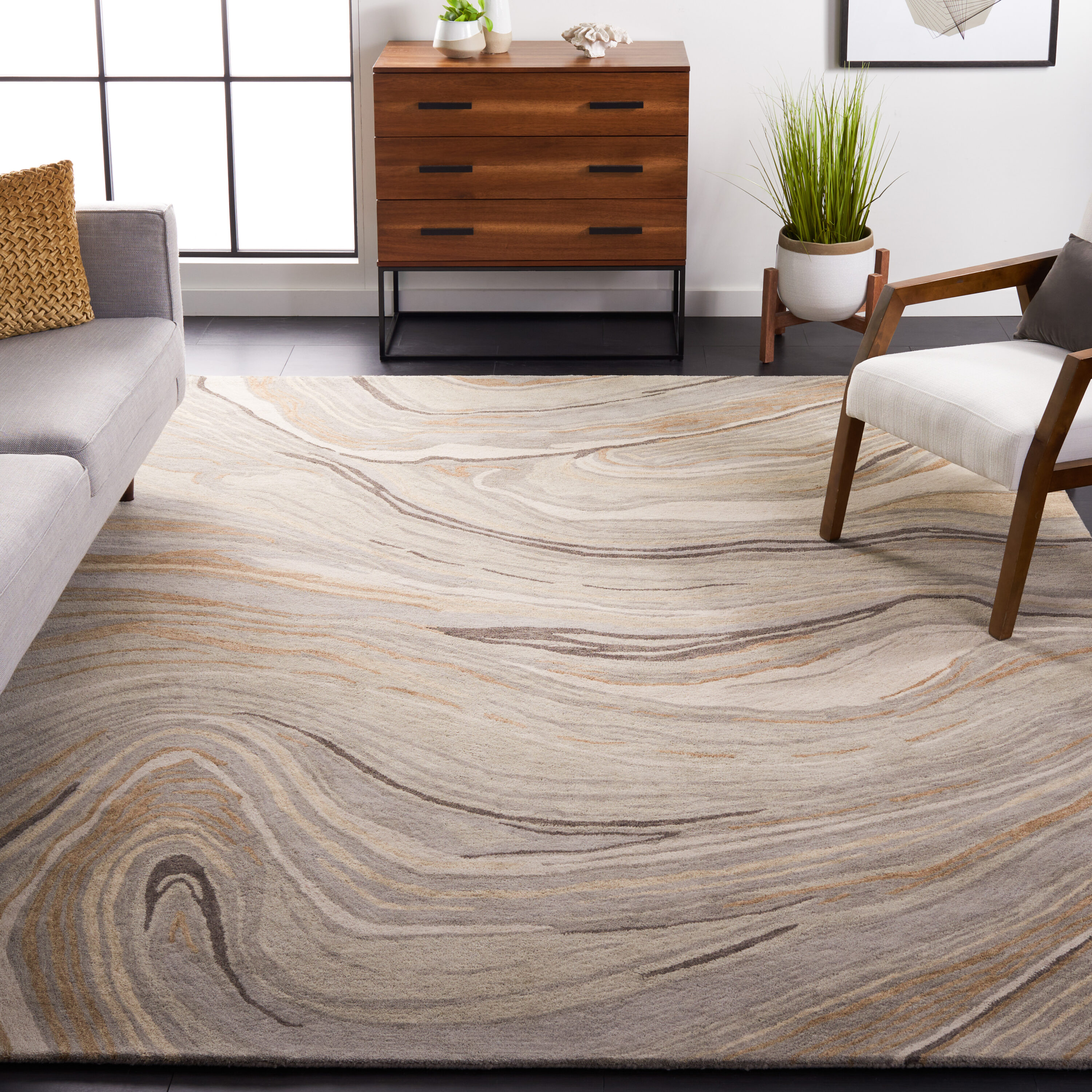 Soho 678B Beige Grey 8 x 10 Rectangular Area rug