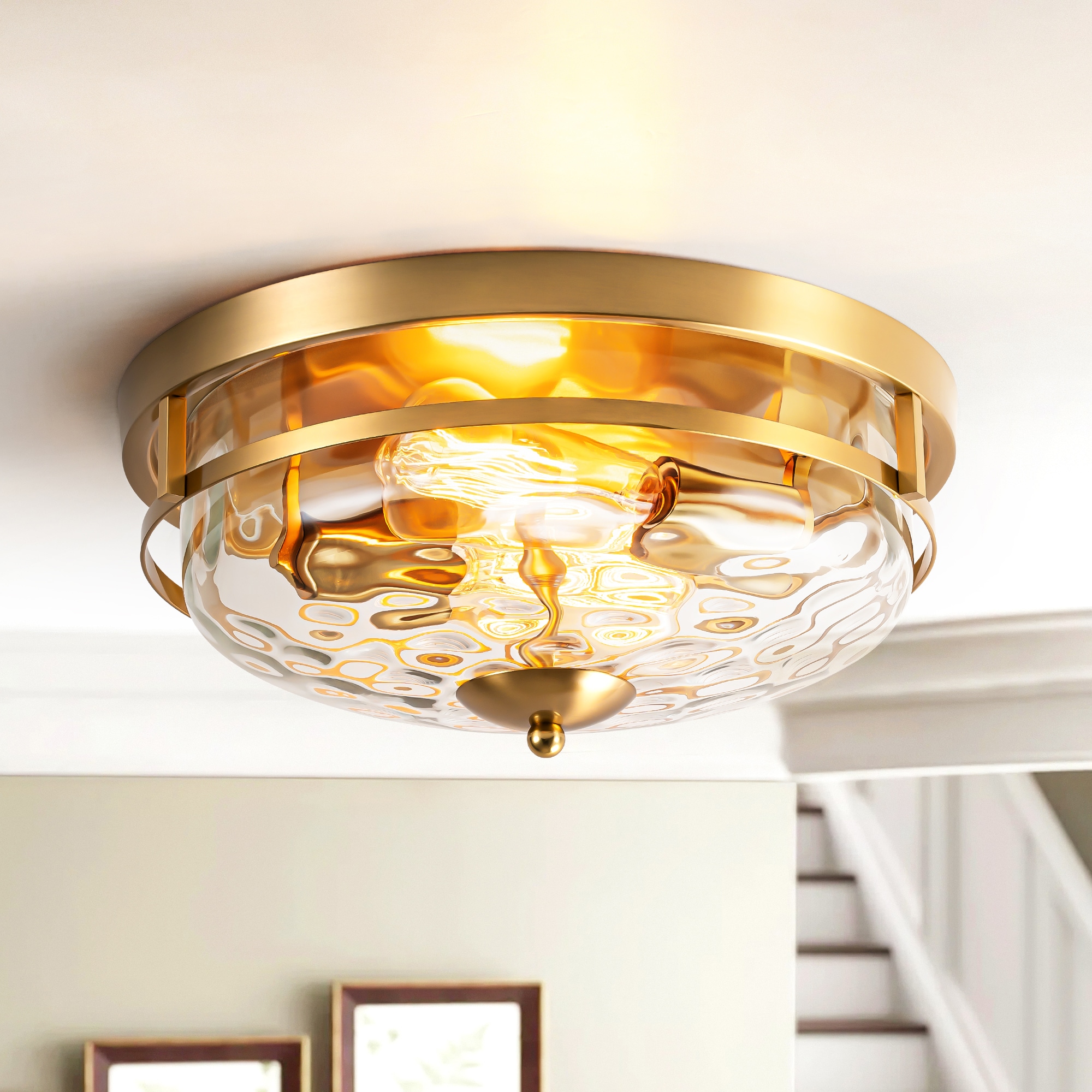 Rennnsan FL810152518 Wendy 2 -Light 12.9-in Brushed Gold Flush Mount Light