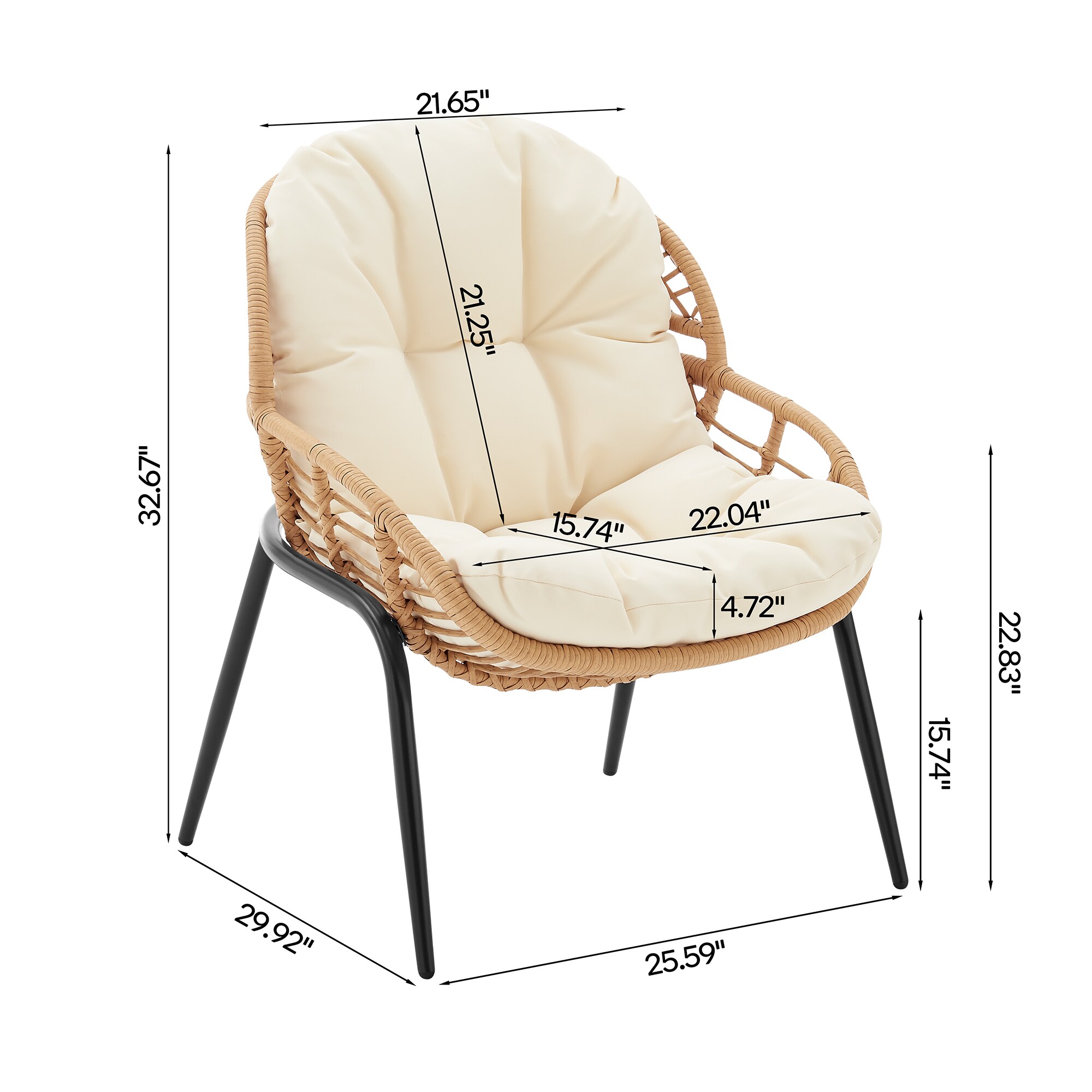 Manhattan Comfort OD-CV022-CR Patio-Conversation-Sets - View #3