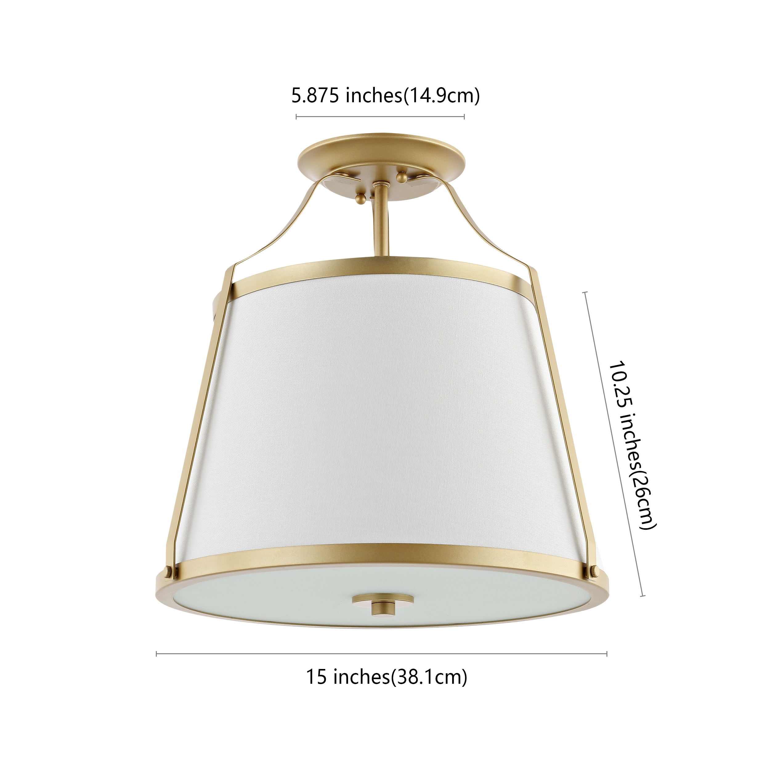 Lanis 16'' Gold and White LED Flush Mount Light