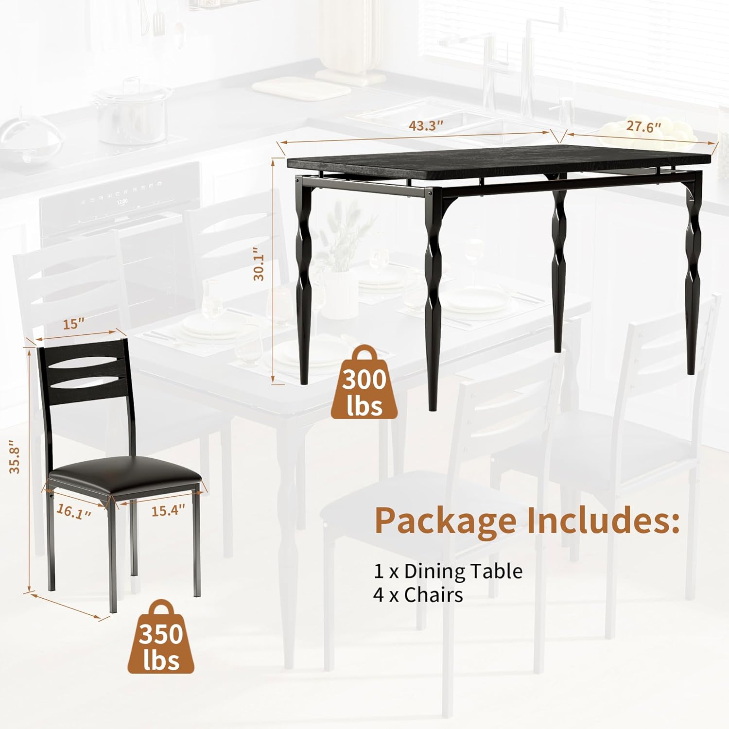 Qeetex DYQ-PHK-336VDRA5 Dining-Sets - View #2