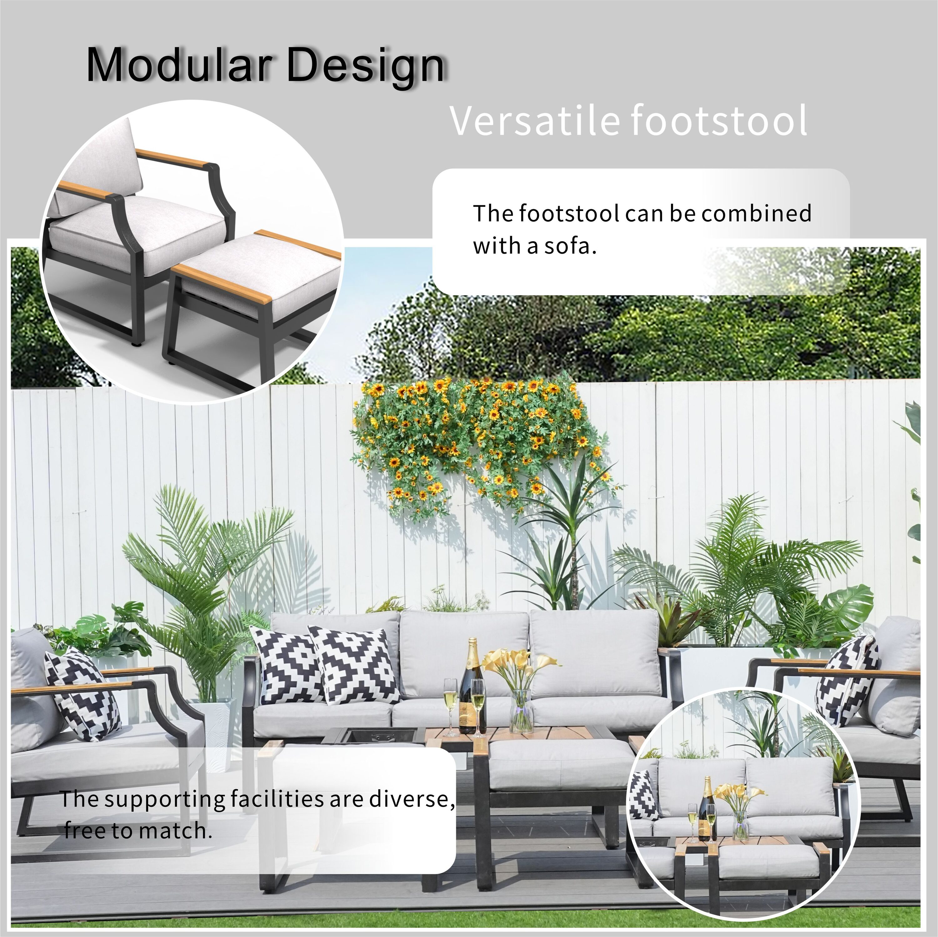 Direct Wicker DWS-2101-BK Patio-Conversation-Sets - View #8