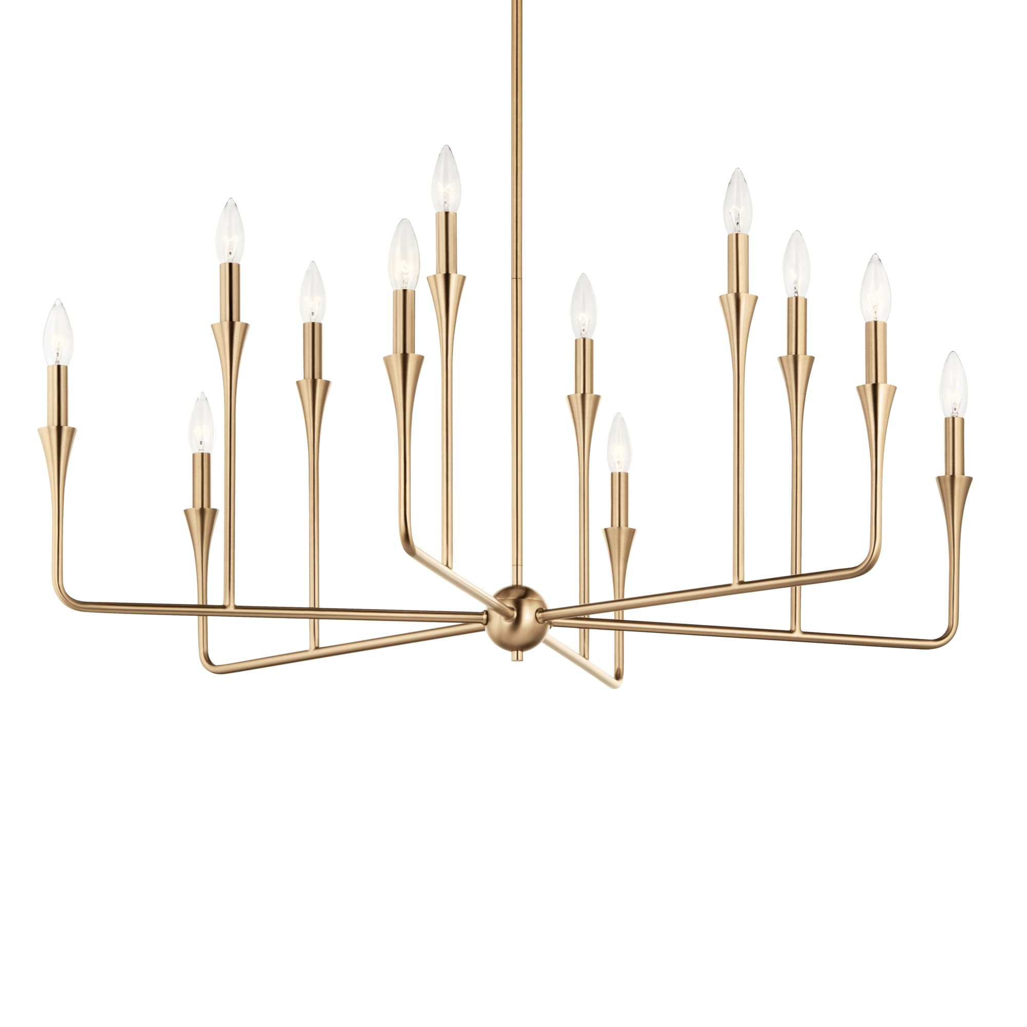 Champagne Bronze 12-Light Multi-Tier Chandelier with Tapered Accents