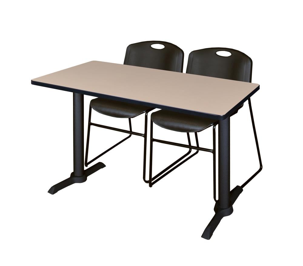 Regency MTRCT4824BE44BK Training Off-white 4-Person Training Table (48-in W x 29-in H)