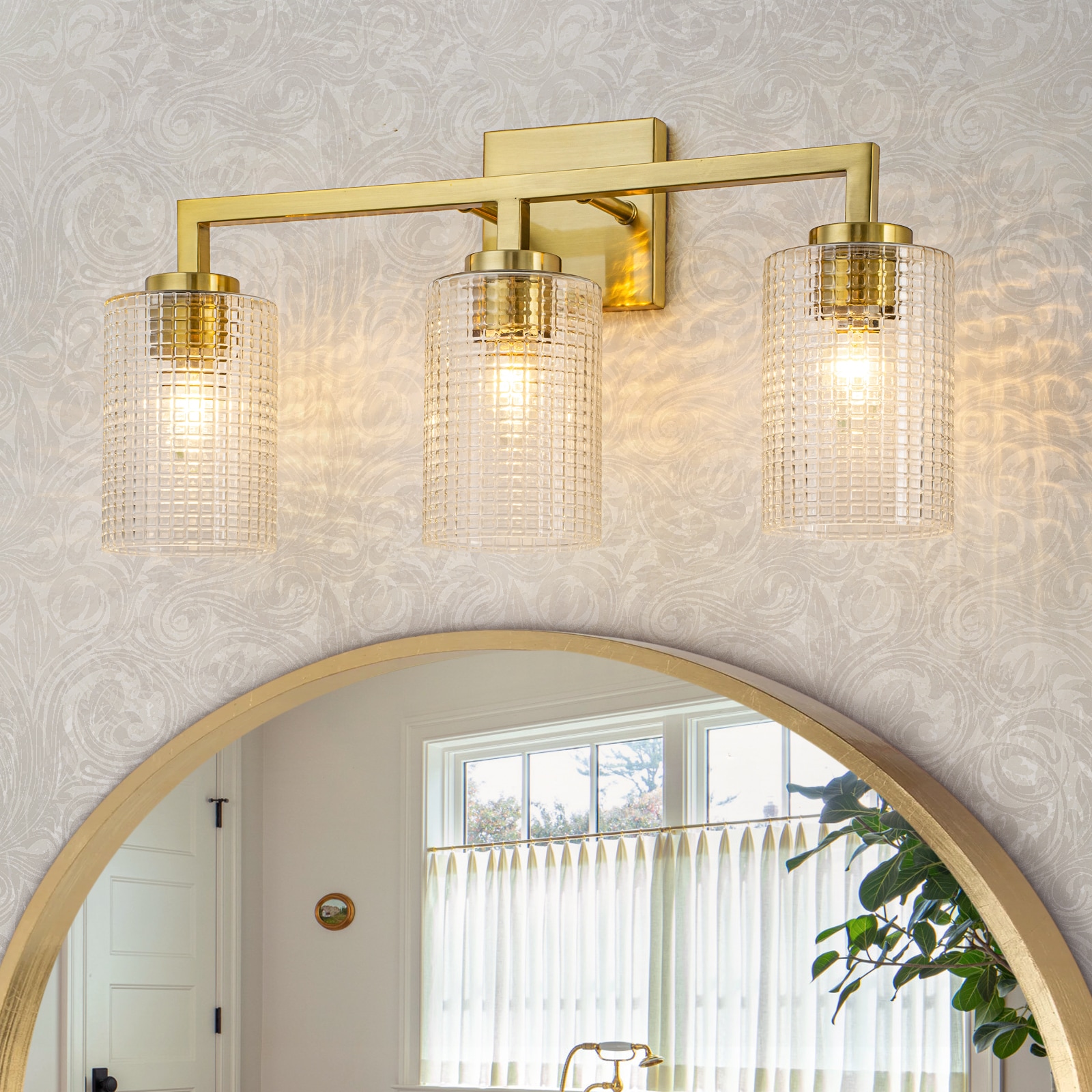 LLHZSY 22.06-in 3 Light Gold Modern/contemporary Bathroom Vanity light