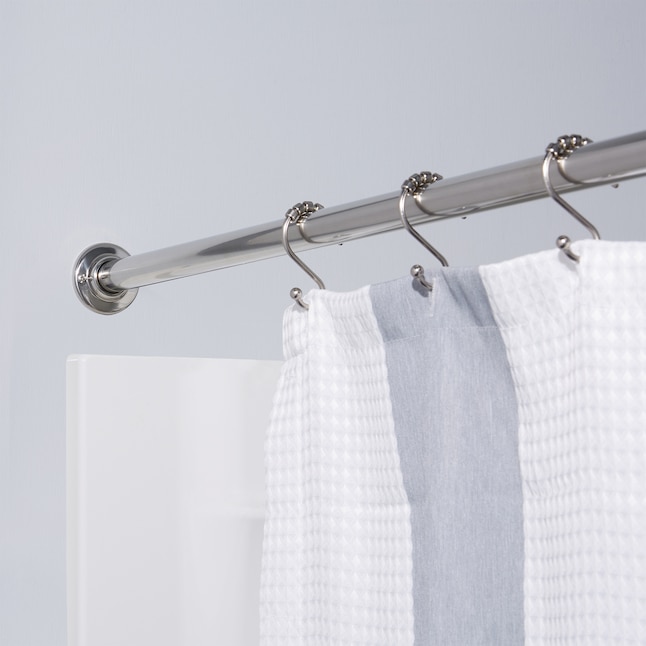 Straight Shower Rod In The Rods, How To Install A Fixed Shower Curtain Rod