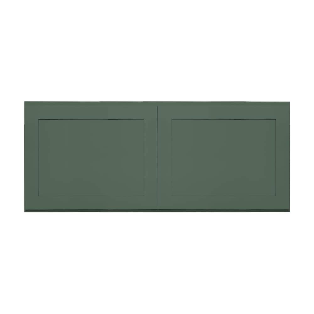 RELIABILT LS-SB-W3615B Monroe 36-in W x 15-in H x 12-in D Basil Green Wall Ready to assemble Plywood Cabinet (Recessed Panel Shaker)