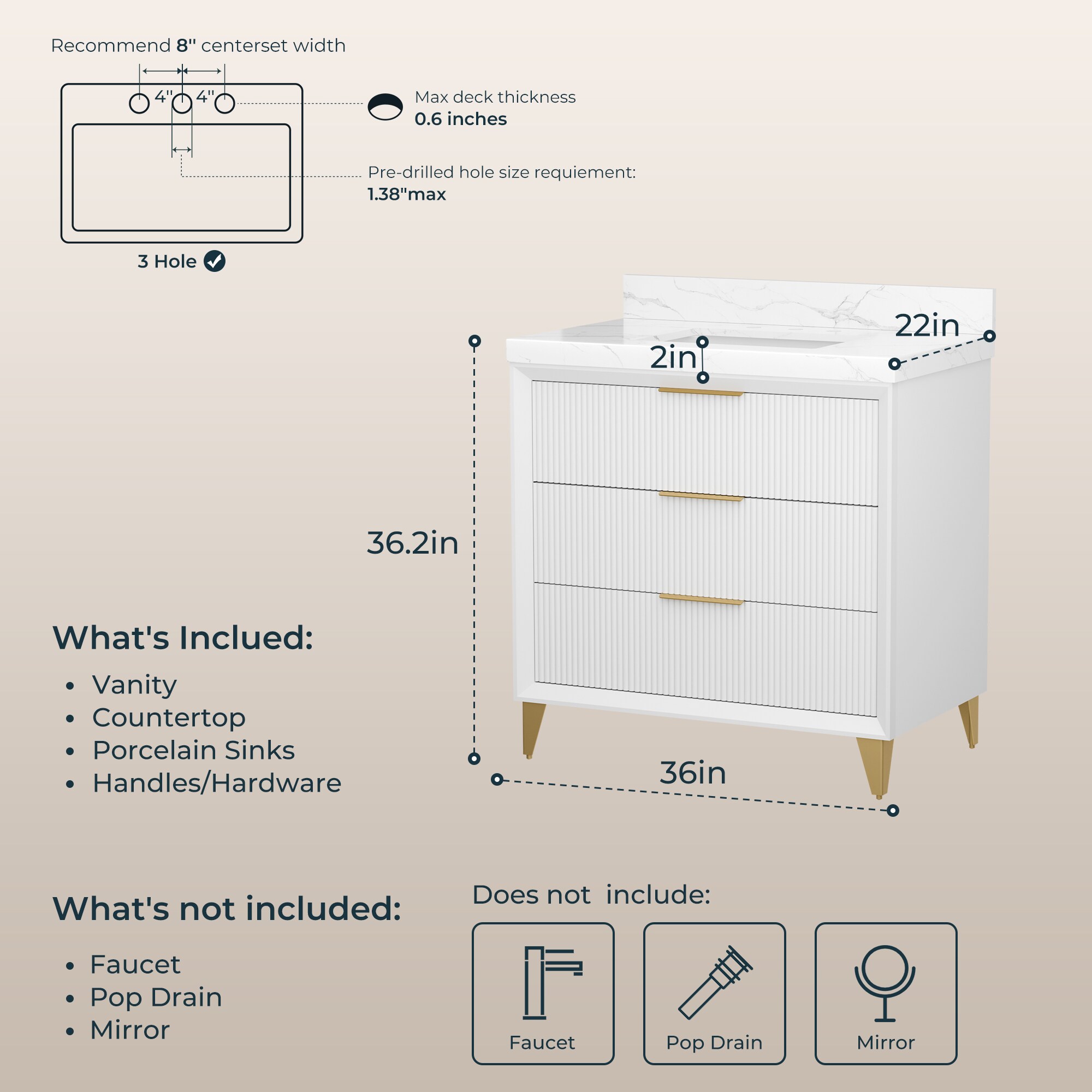 FURUISI LL36001W-36IN Bath-Vanity-Combo - View #7