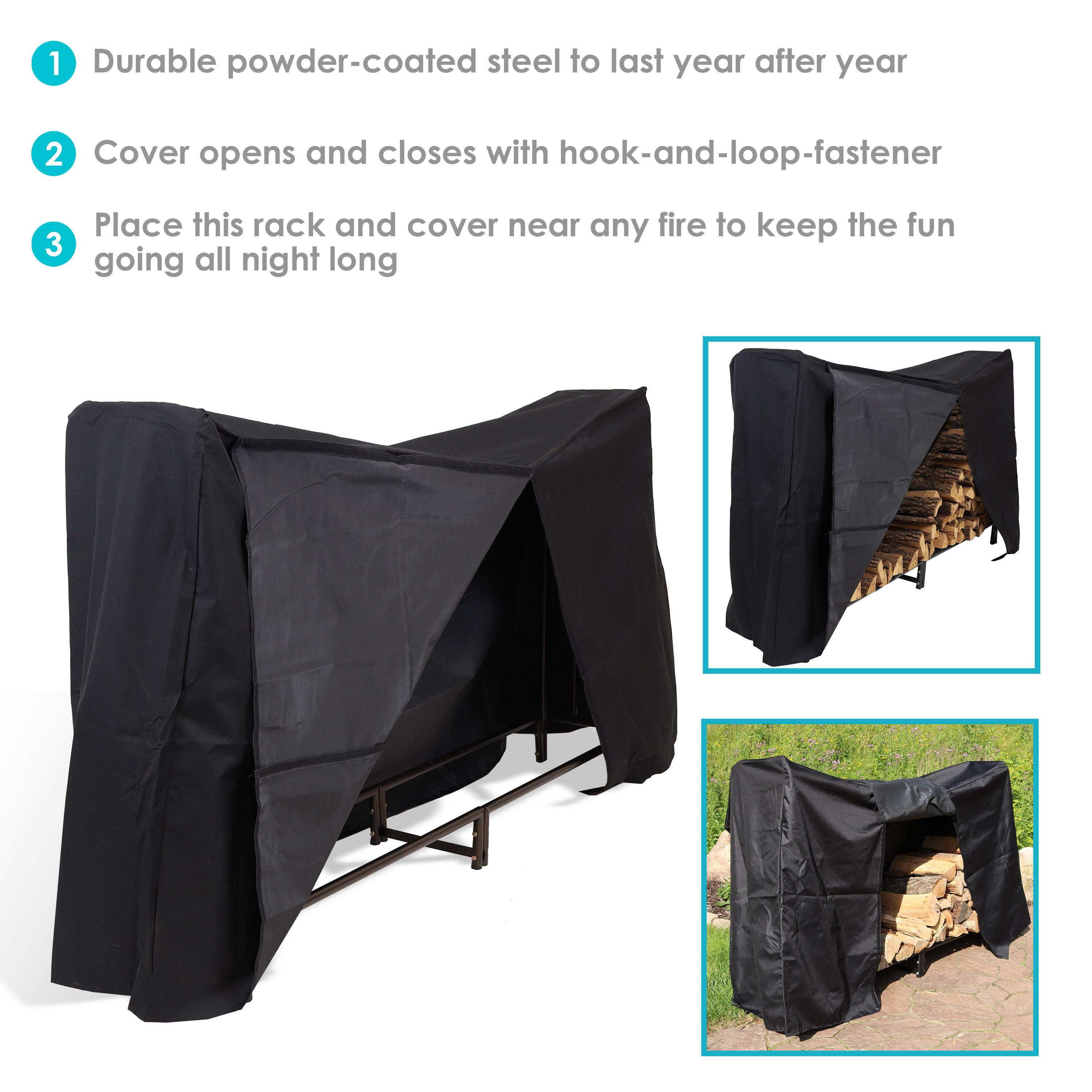 Sunnydaze Decor QX-6DLR-COMBO Firewood-Storage - View #3