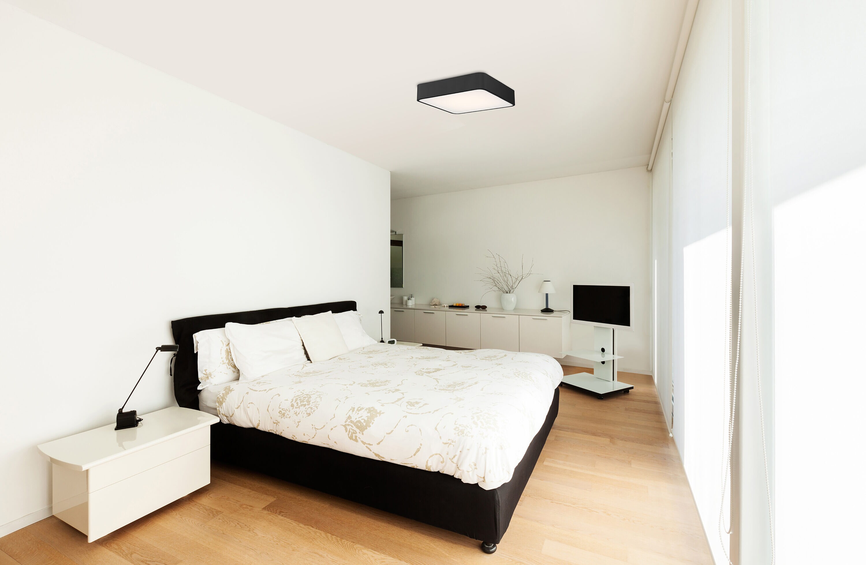 Access Lighting 49980LEDD-BL/ACR Granada 1 -Light 12-in Black Integrated LED Flush Mount Light
