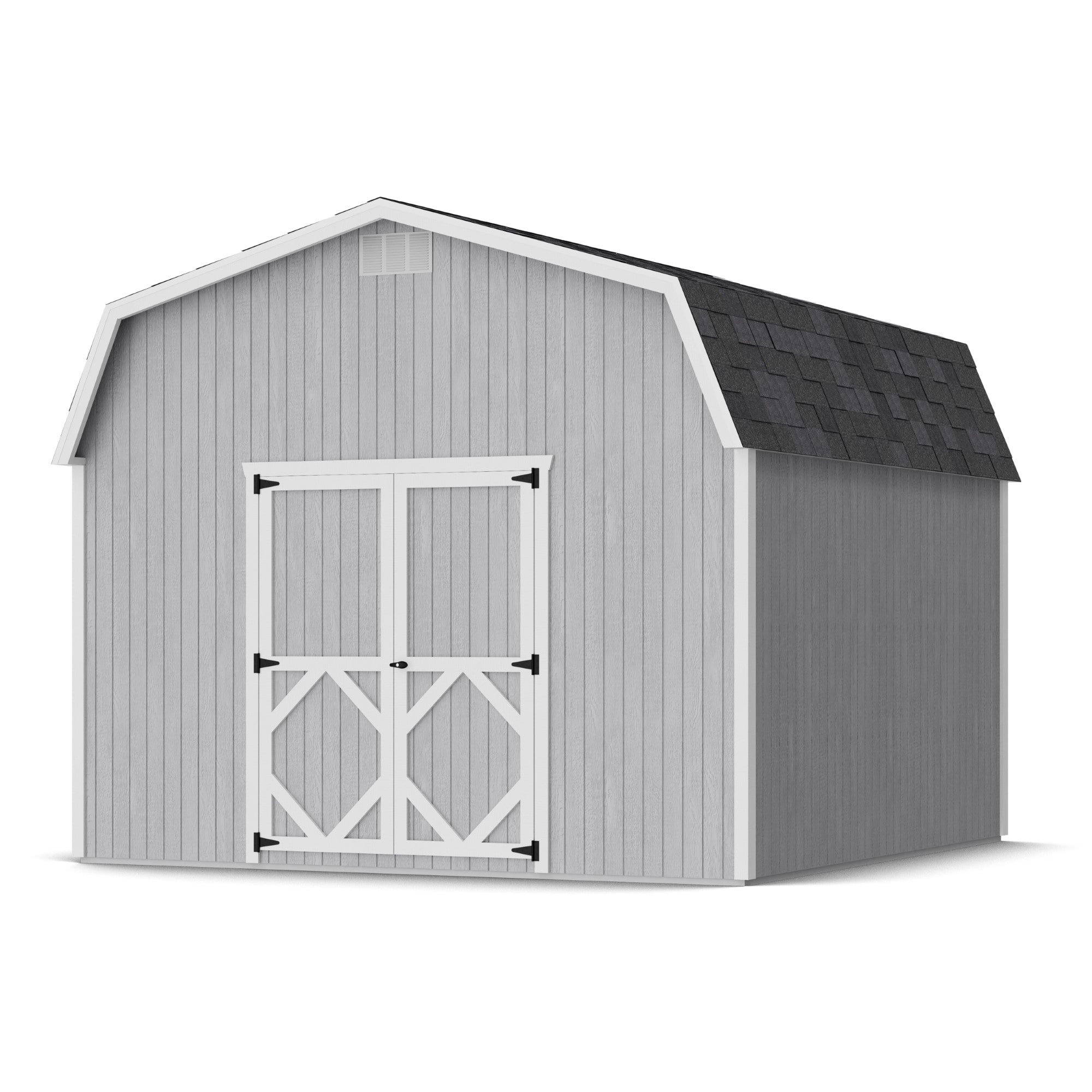 Little Cottage Co 12X12 CGB-6-PC Classic 12-ft x 12-ft Gambrel Style Wood Outdoor Storage Shed with 2 Doors