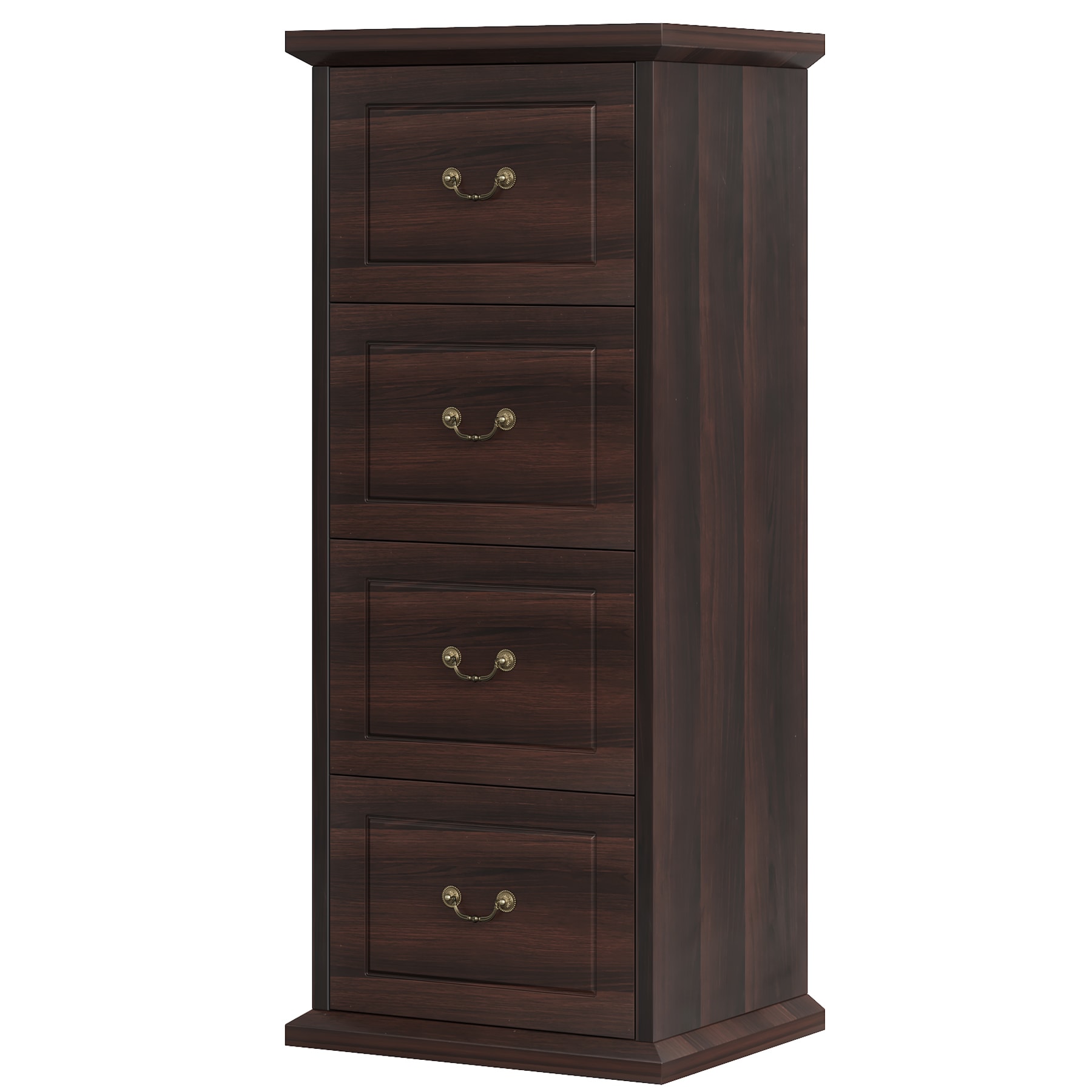 Tribesigns LWFD-NY281 File Cabinet with Adjustable Hanging Rails 21.3-in W x 21.3-in H x 17.7-in D 4 -Tier Freestanding Walnut Brown Wood Soft Close Pull-out drawer