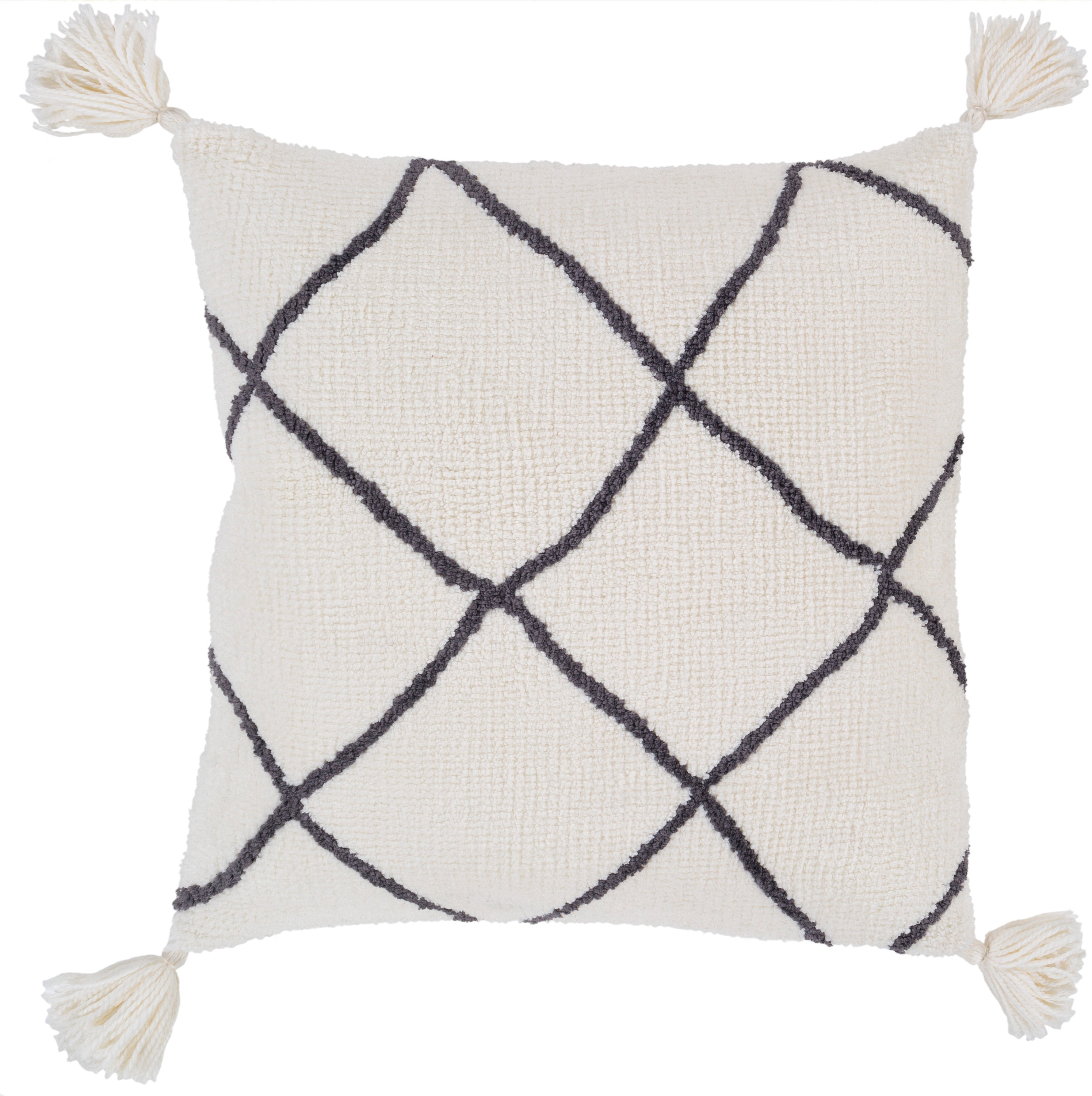 Livabliss BRH002-1818P Braith 18-in x 18-in Cream Square Indoor Decorative Pillow