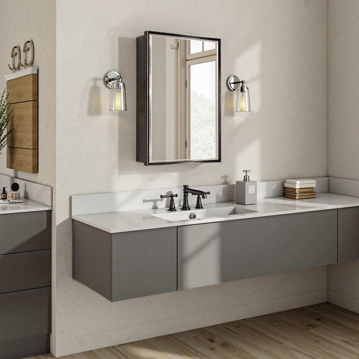 QueenFun MCBB1624BK Bathroom-Medicine-Cabinets - View #3