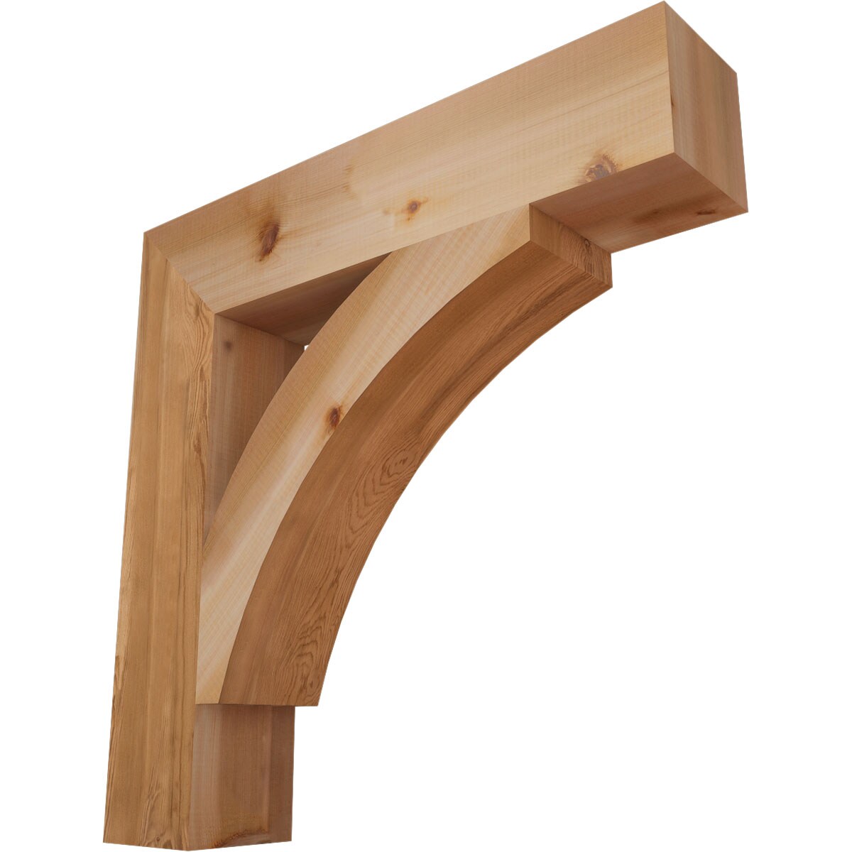 Ekena Millwork BKT06X30X30THR05SWR Thorton block smooth 5-1/2-in x 30-in x 30-in Western red cedar Brown Wood Standard bracket