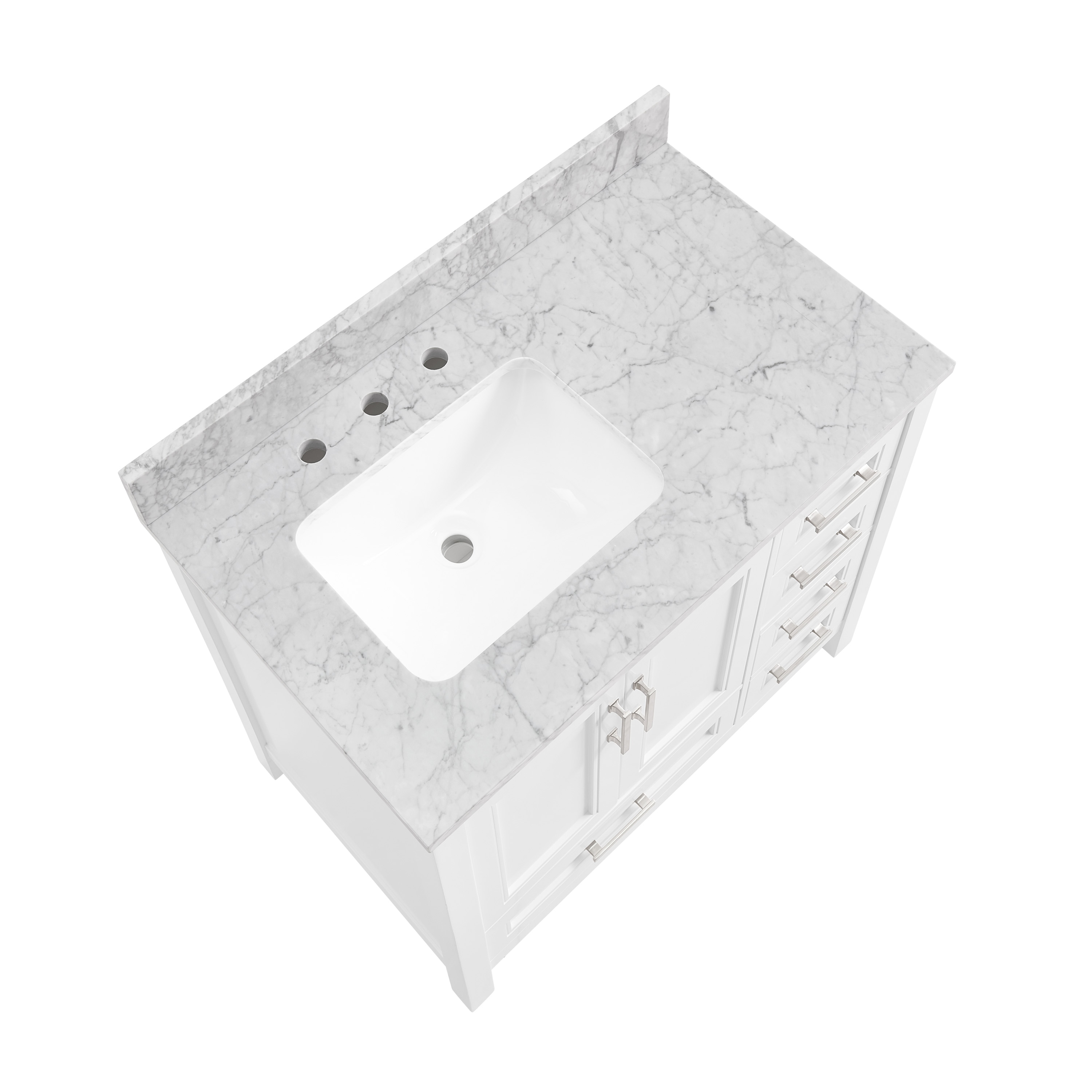 allen + roth Crest Hill 36-in White Undermount Single Sink Bathroom ...