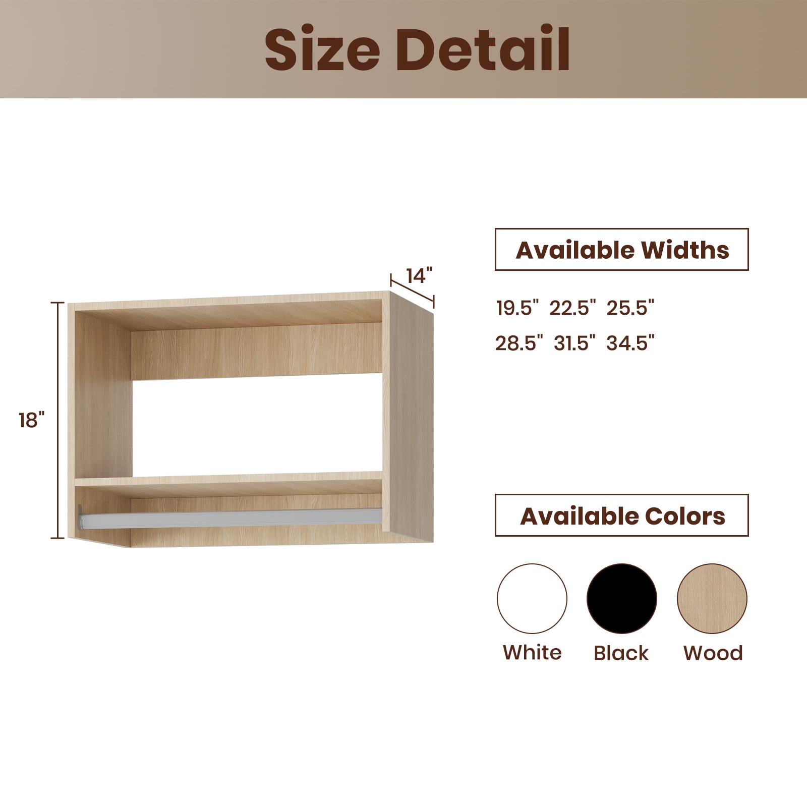 LOVMOR LO-126D0055D3-SY-ZJL Wood-Closet-Shelves - View #2