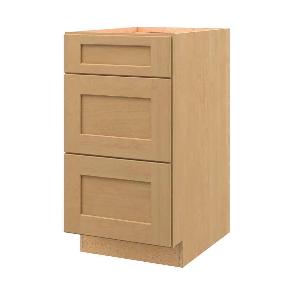 allen + roth Innsbrook 21-in W x 34.5-in H x 24-in D Rye 3-Drawer Base Fully Assembled Cabinet (Flat Panel Style)
