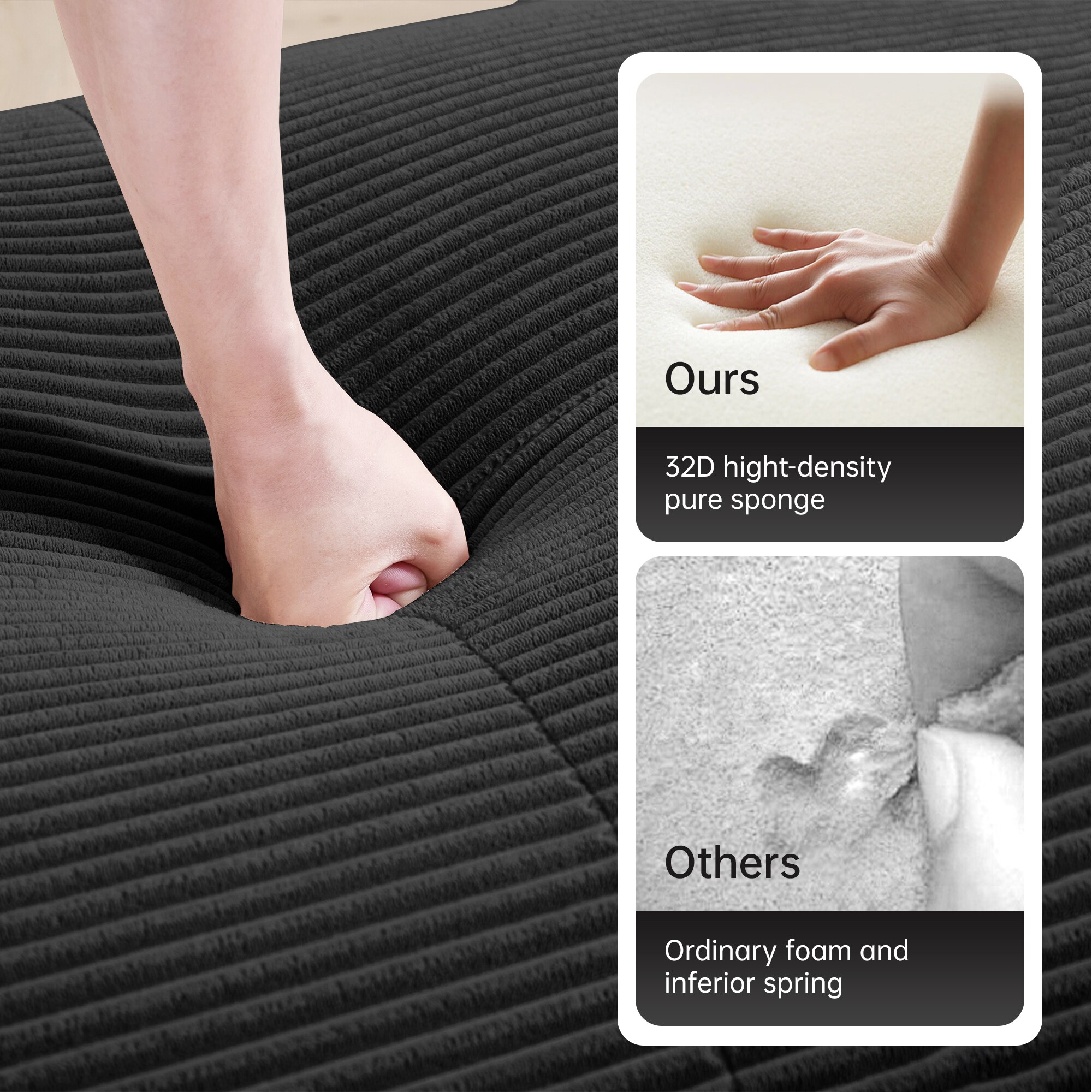 Homy Casa SMZO-KIY-BK Sofas-Loveseats - View #8