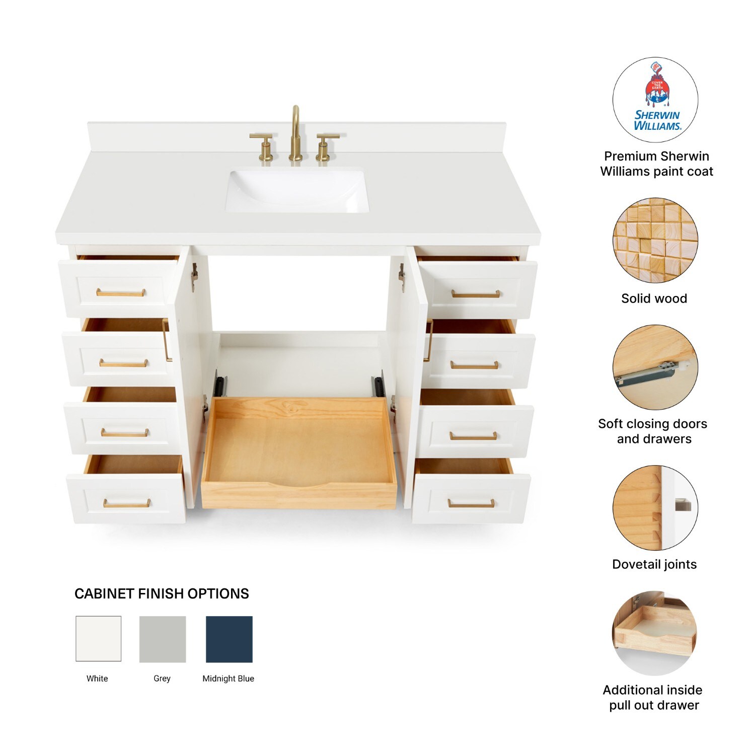 ARIEL Q055SWQRVOWHT Bath-Vanity-Combo - View #5