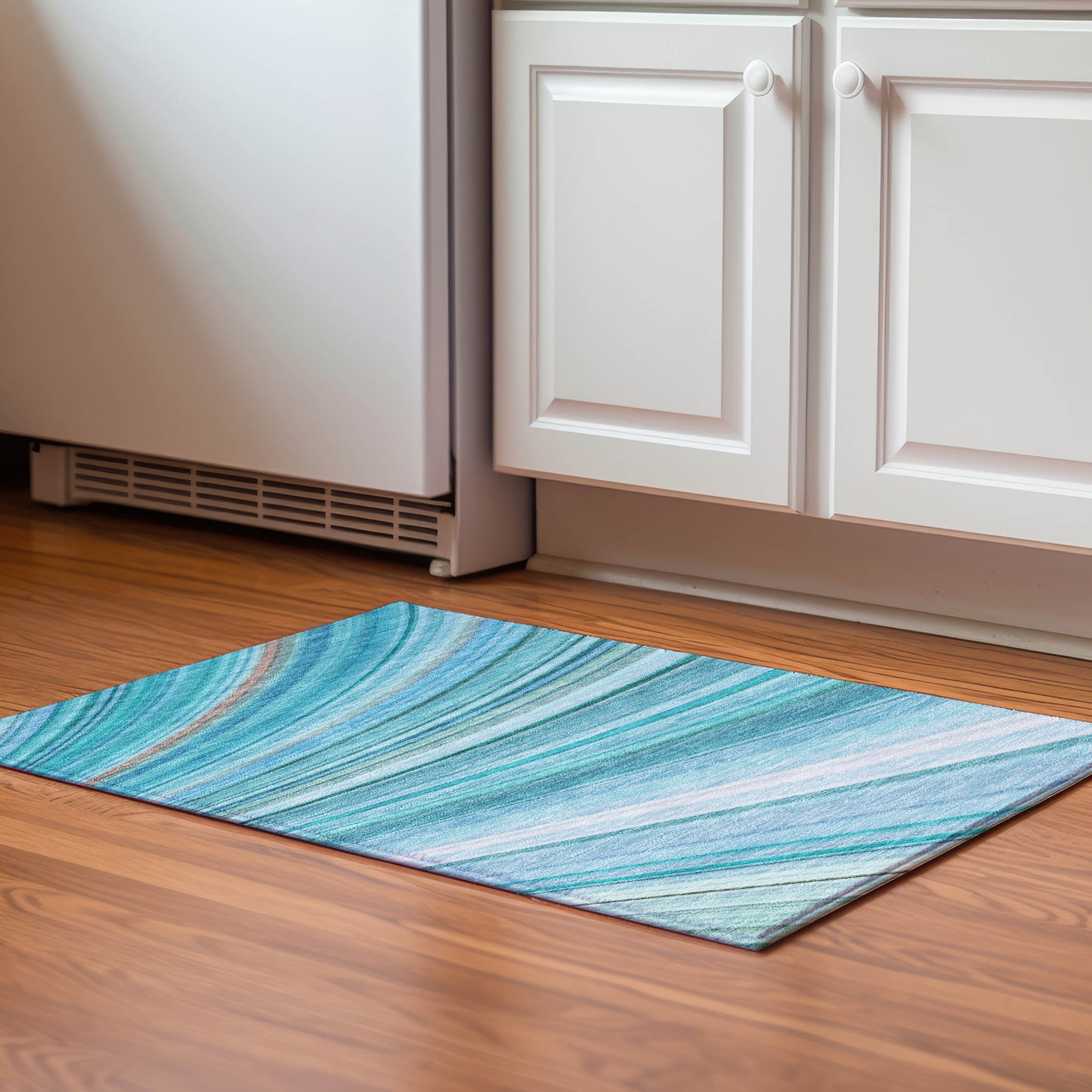 Addison Rugs AMF585TE20X30 Mayfield AMF585TE 2 x 3 (ft) Loomed Polyester Teal Rectangular Indoor Geometric Machine washable Area rug