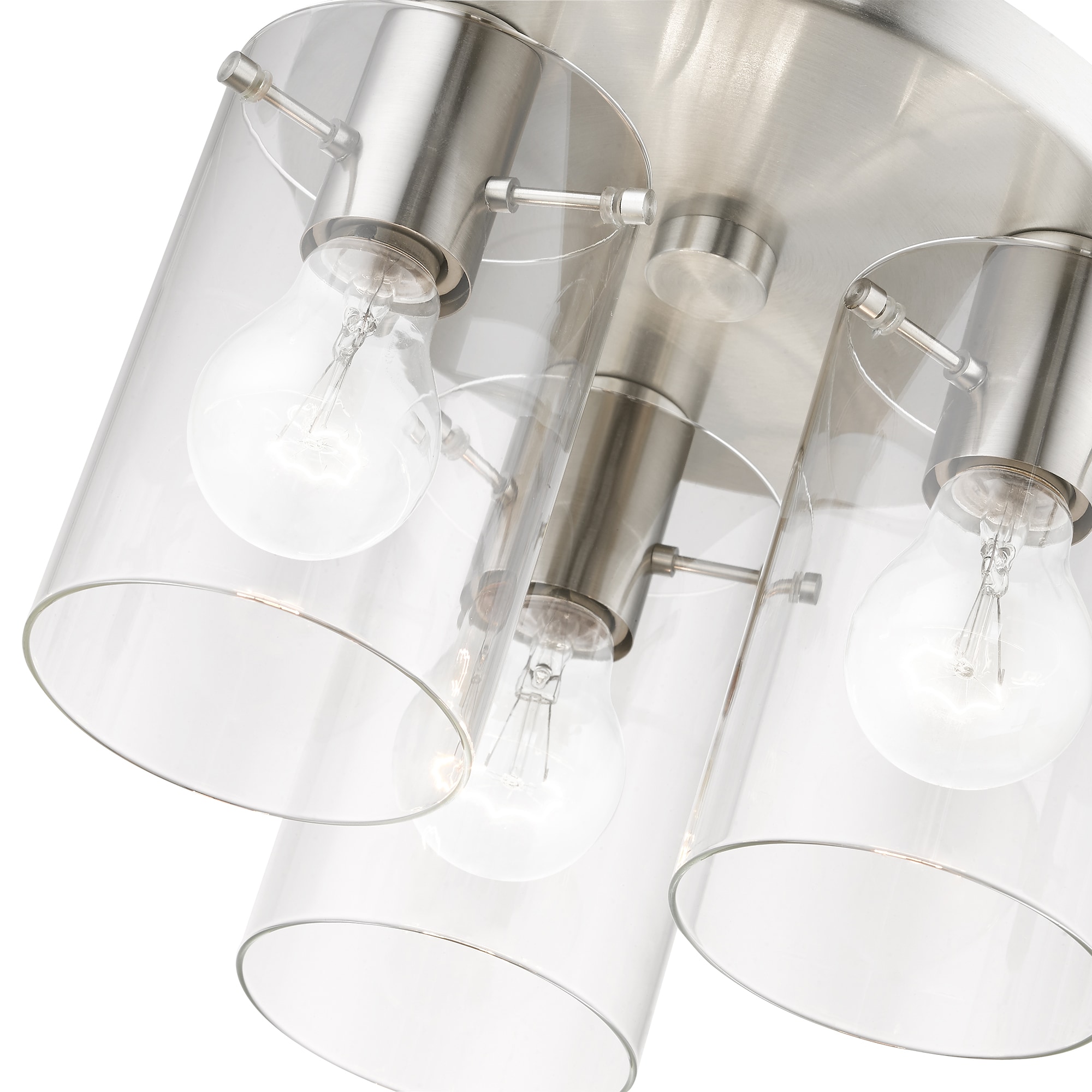 Munich Contemporary 3-Light Indoor/Outdoor Flush Mount in Brushed Nickel