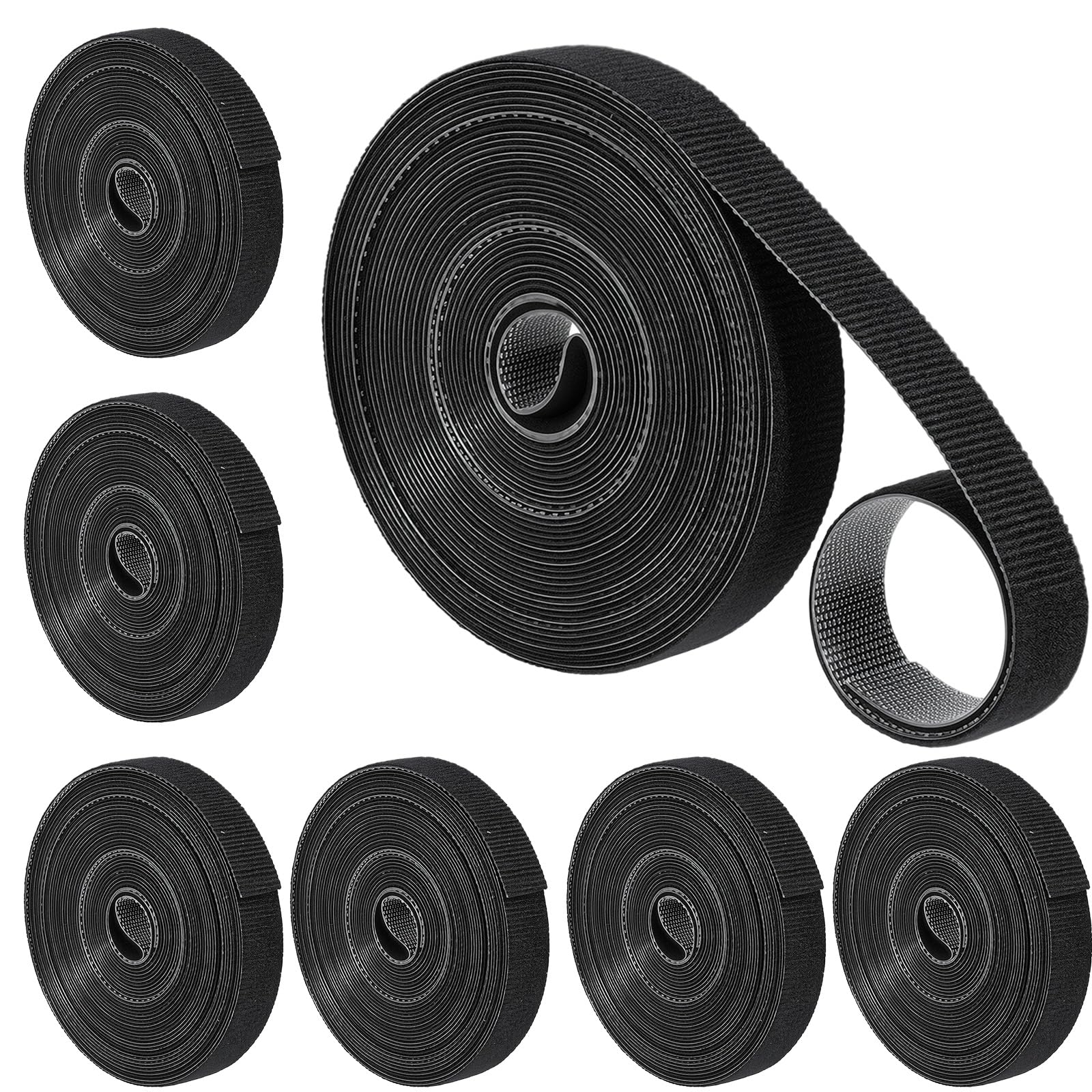 Mikiotto  Half Inch x 100ft Double Sided Hook and Loop Roll Reusable Self Gripping Cable Ties Wrap Fastening Tape Roll for Home Office Garage Wire