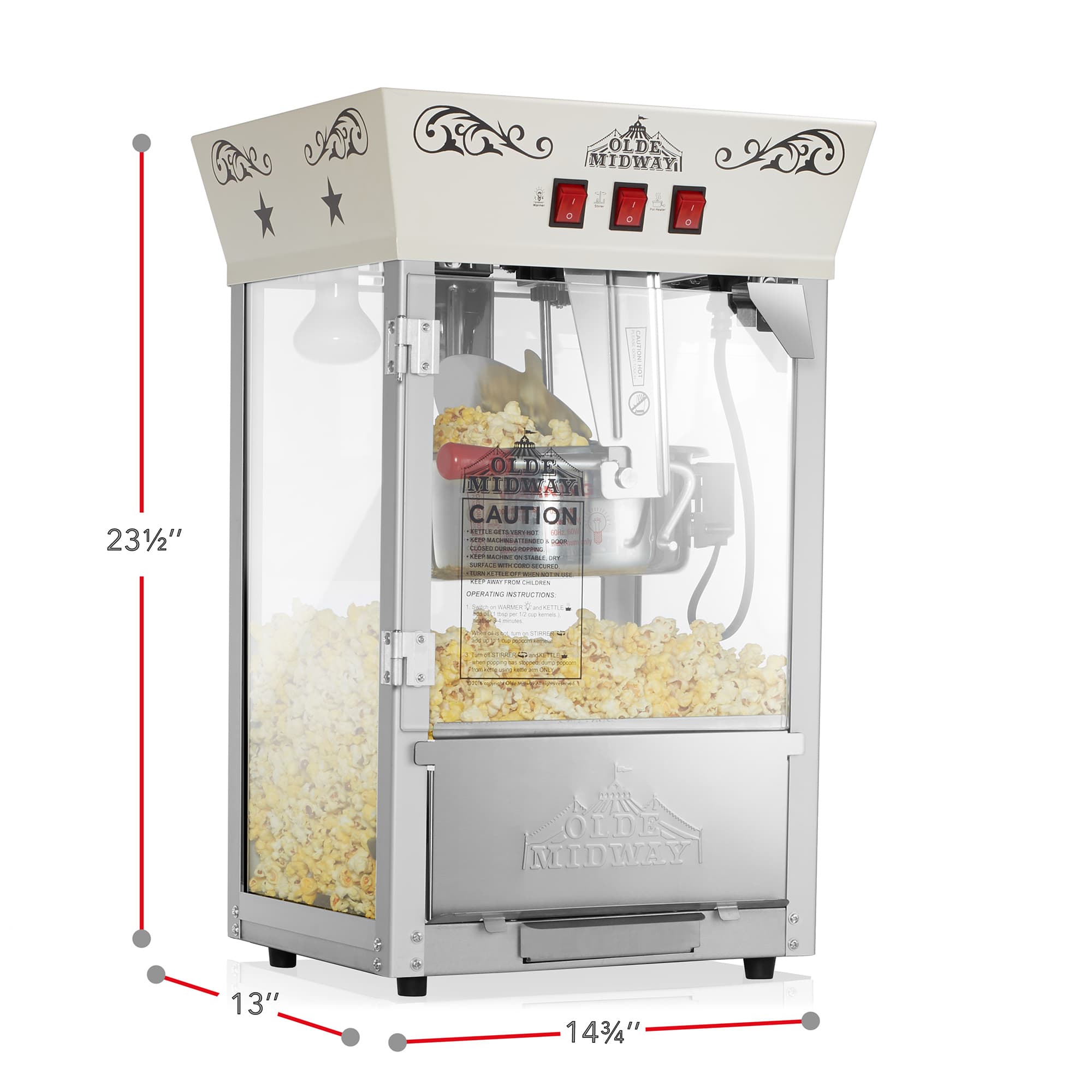 Olde Midway CON-POP-8930-CREAM Popcorn-Makers - View #5