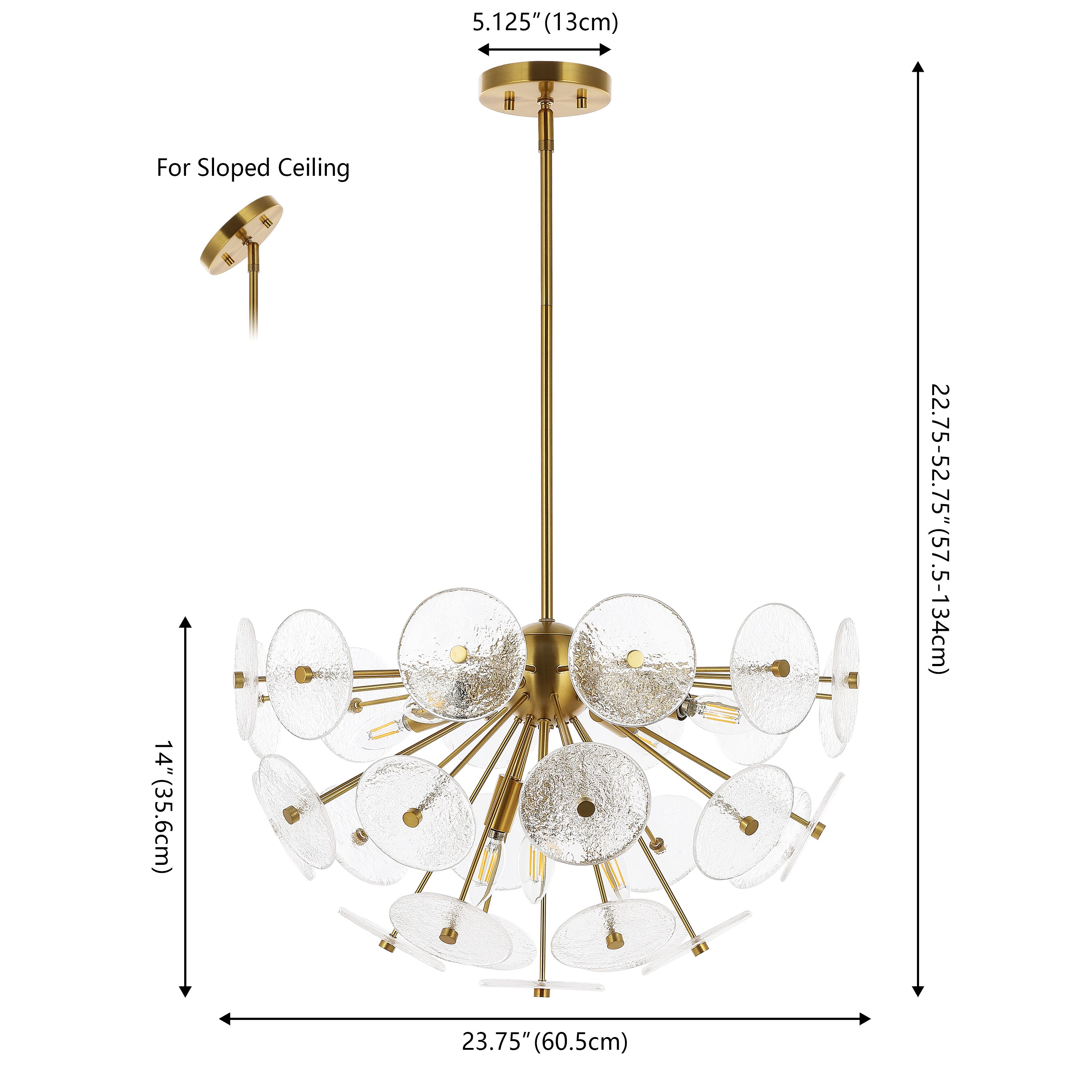 Miri 24" Brass and Glass 6-Light LED Pendant