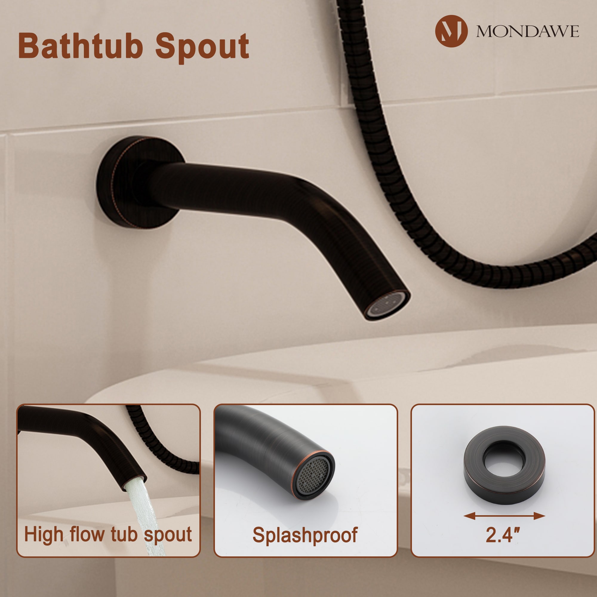 Mondawe MD-A3815-ORB3 Showerhead-Bar-Panels - View #9