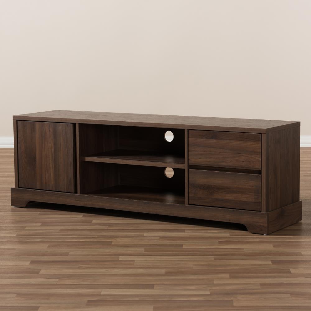 Baxton Studio Burnwood Modern Contemporary Walnut TV Cabinet