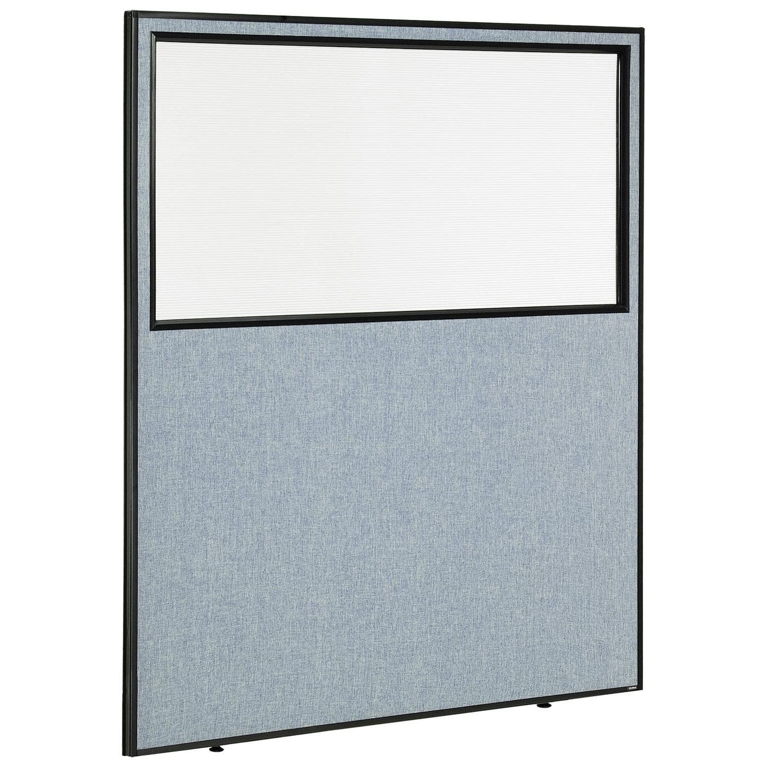 Global Industrial 694665WBL 60-14-inW x 72-inH Office Partition Panel with Partial Window Blue