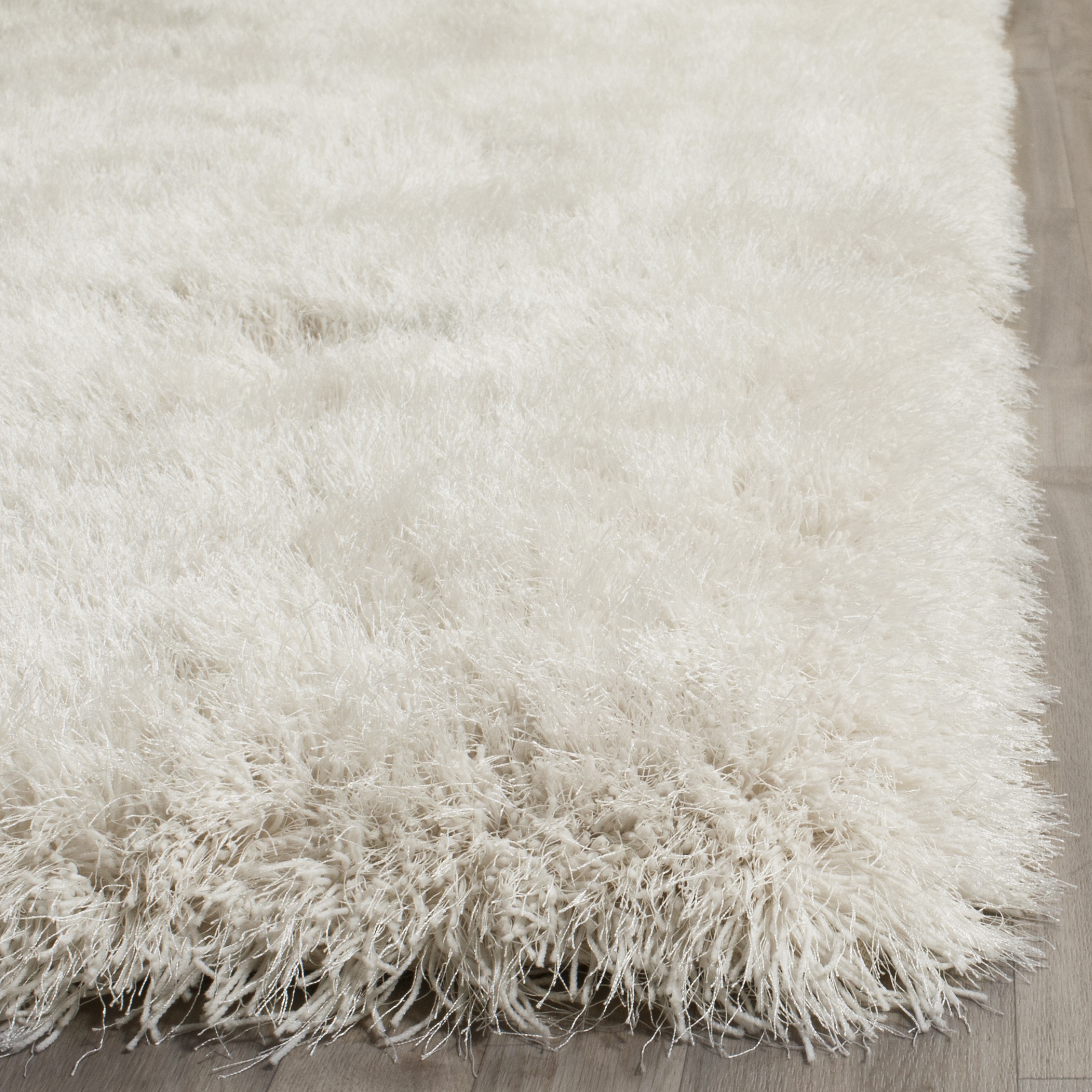 Safavieh Venice Shag 9 X 12 (ft) Pearl Indoor Solid Area Rug SG256P-9 ...