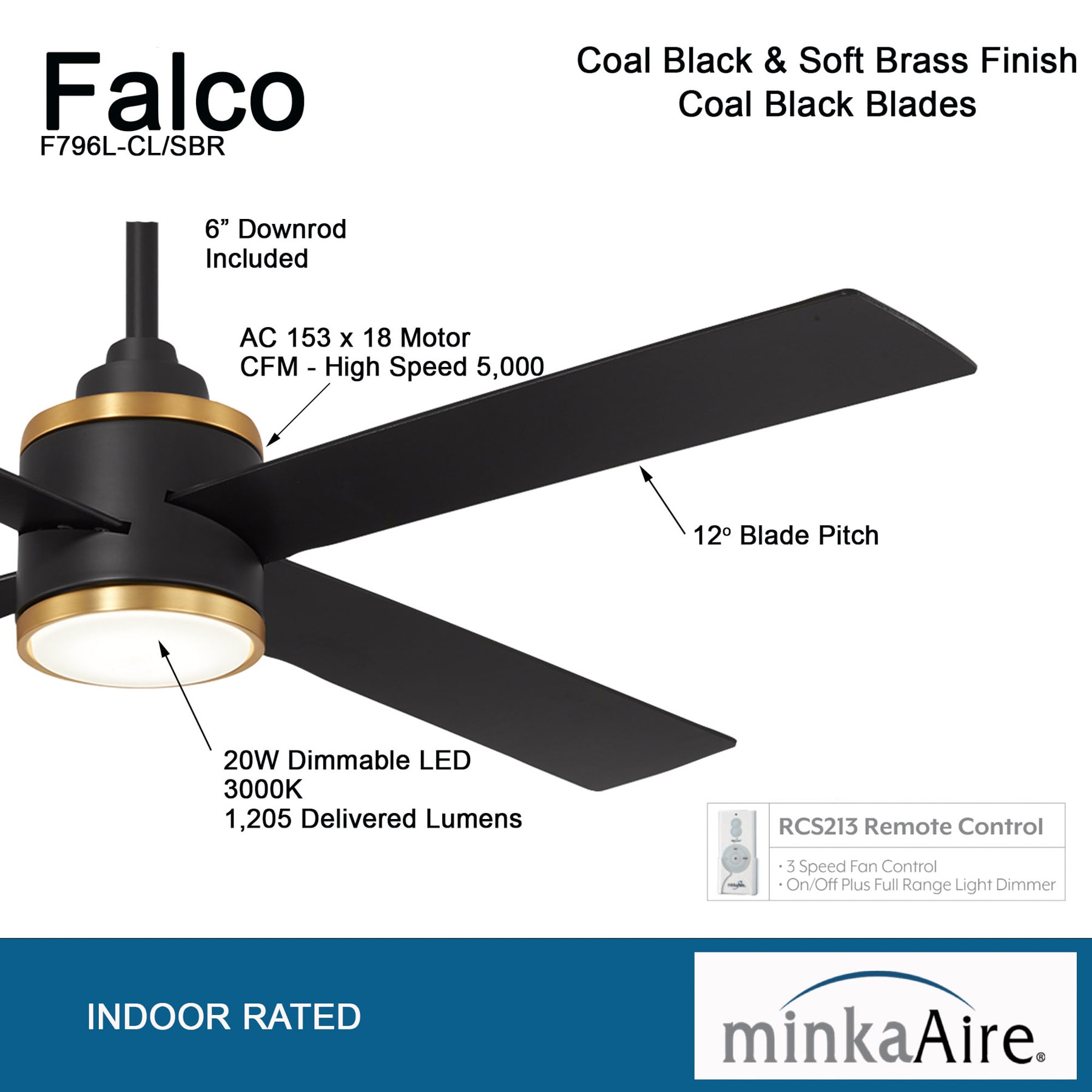 Minka-Aire 36 Inch Ceiling Fan Downrod - Soft Brass Ghana