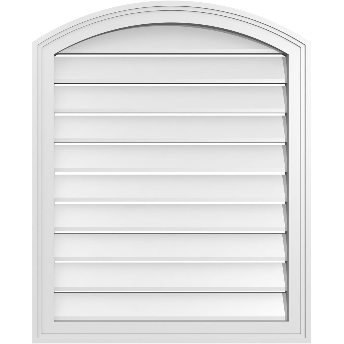 Ekena Millwork GVPAR26X3202SF 26-Inches x 32-Inches Off-white Round top PVC Gable Louver Vent