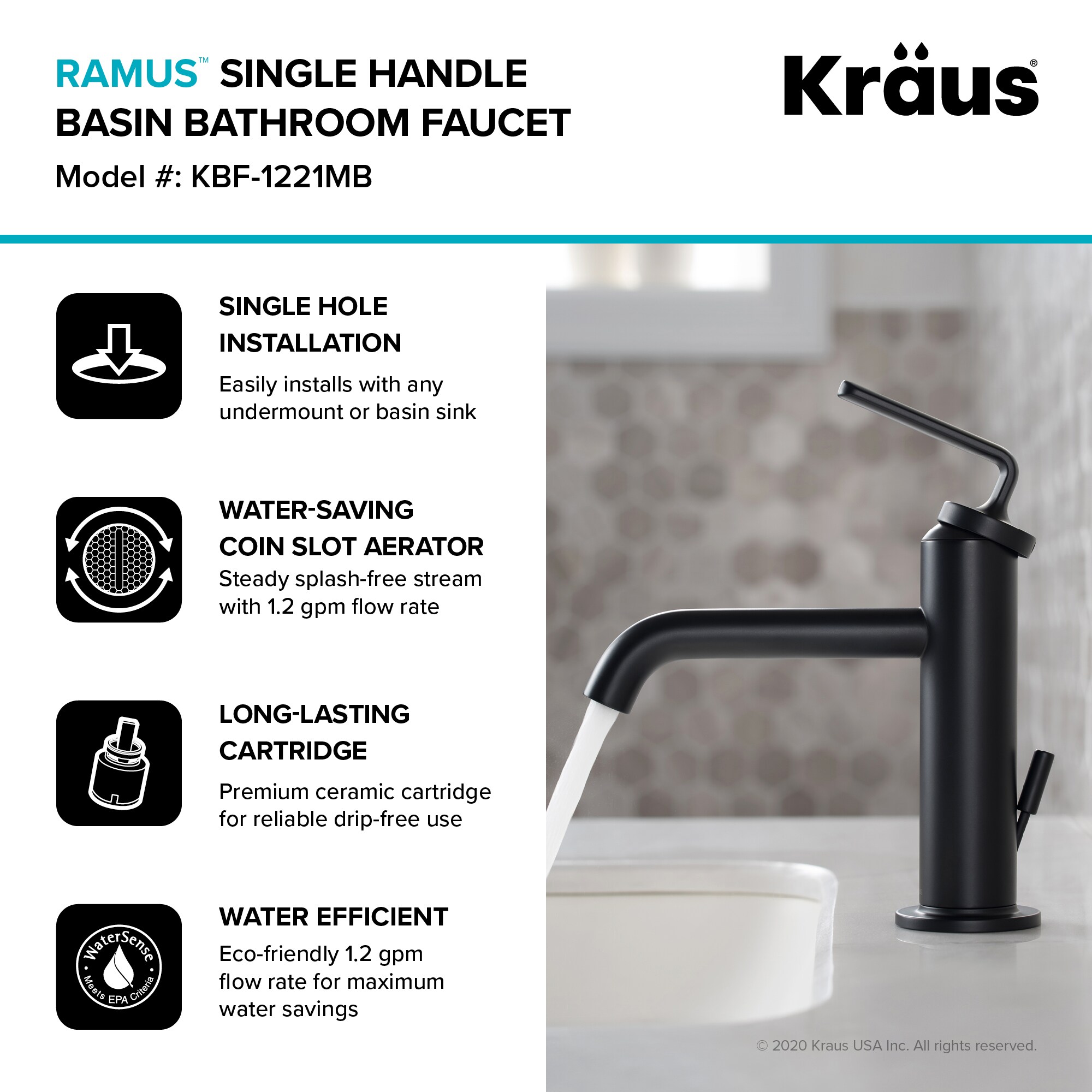 Kraus KBF-1221MB Lavatory-Faucets - View #9