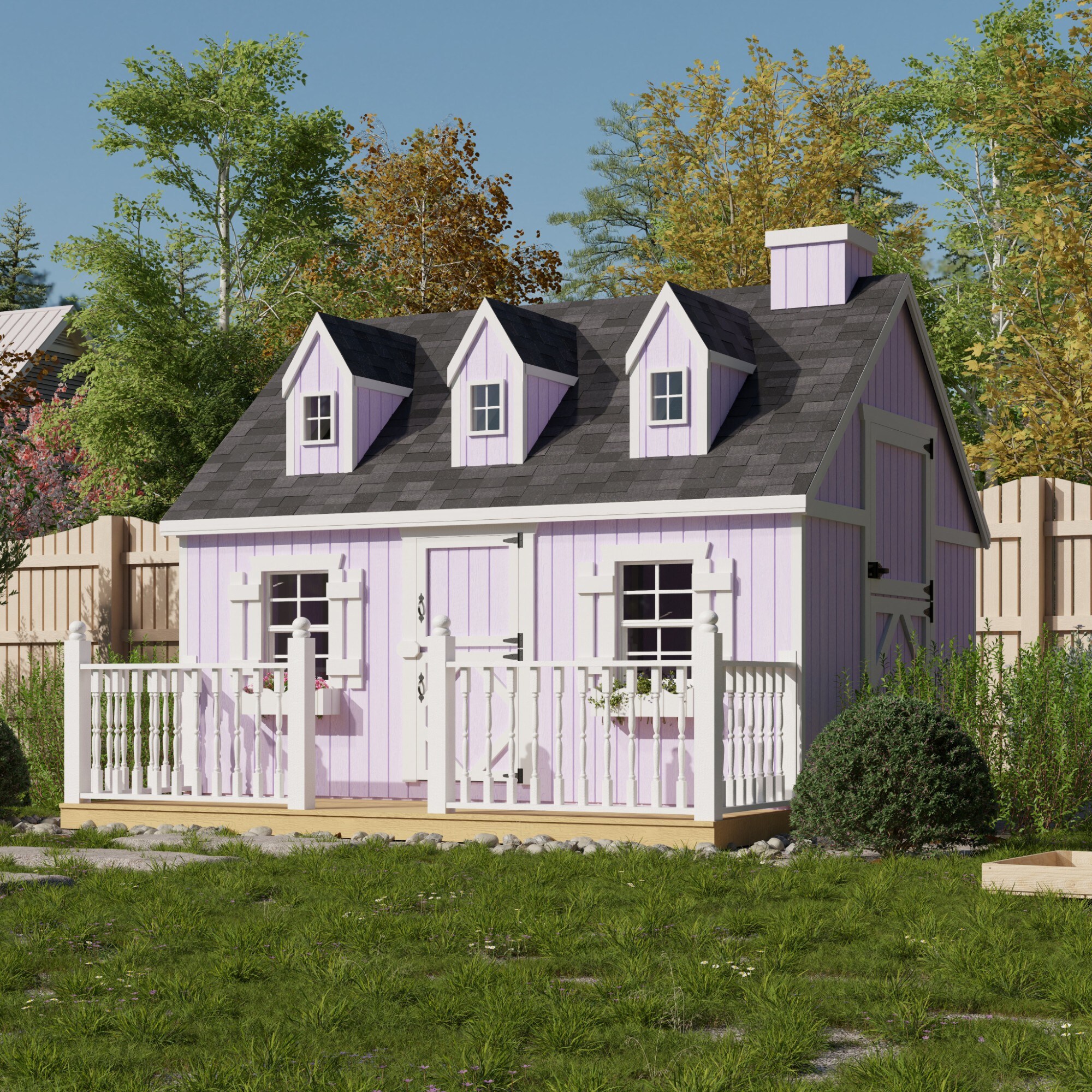 Little Cottage Co 8X10 CCP-PNK-FK-DR playhouses - View #2