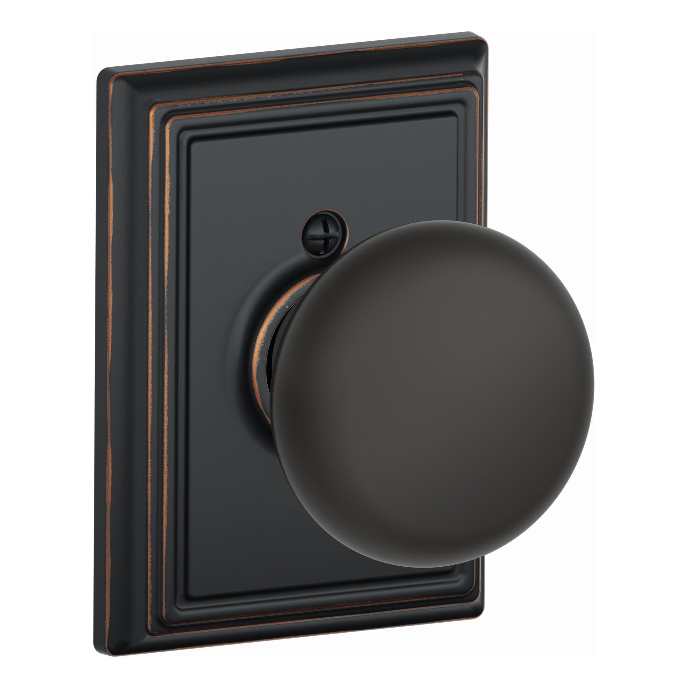 Schlage F170 PLY 716 ADD Plymouth-Addison Aged Bronze Interior Hall/Closet Dummy door knob Single pack