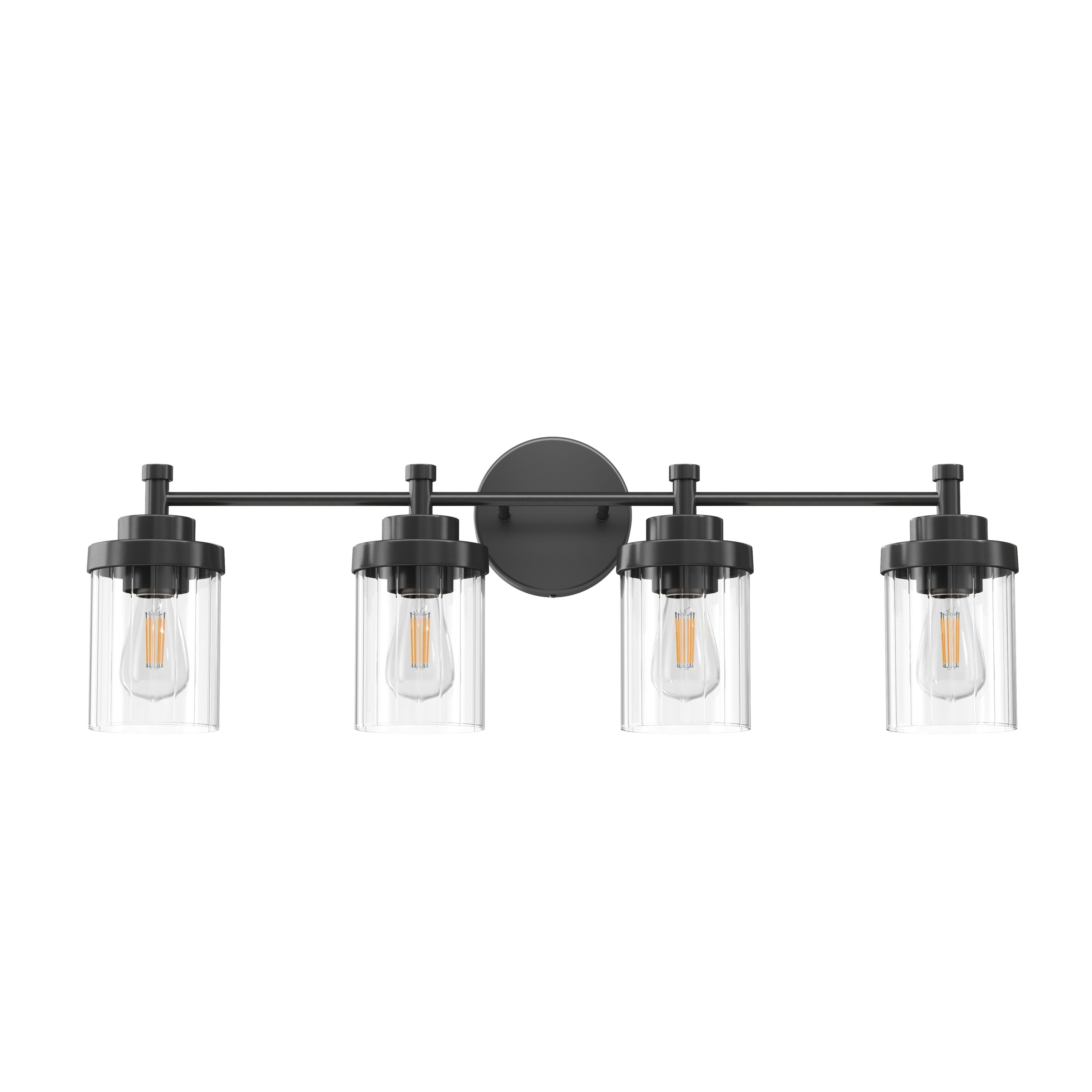 CO-Z 31.5-in 4-Light Matte Black Led, Modern/Contemporary Vanity Light ...