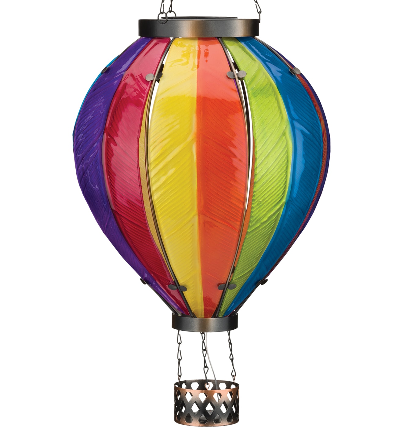 Rainbow Hot Air Balloon Outdoor Hanging Solar LED Lantern
