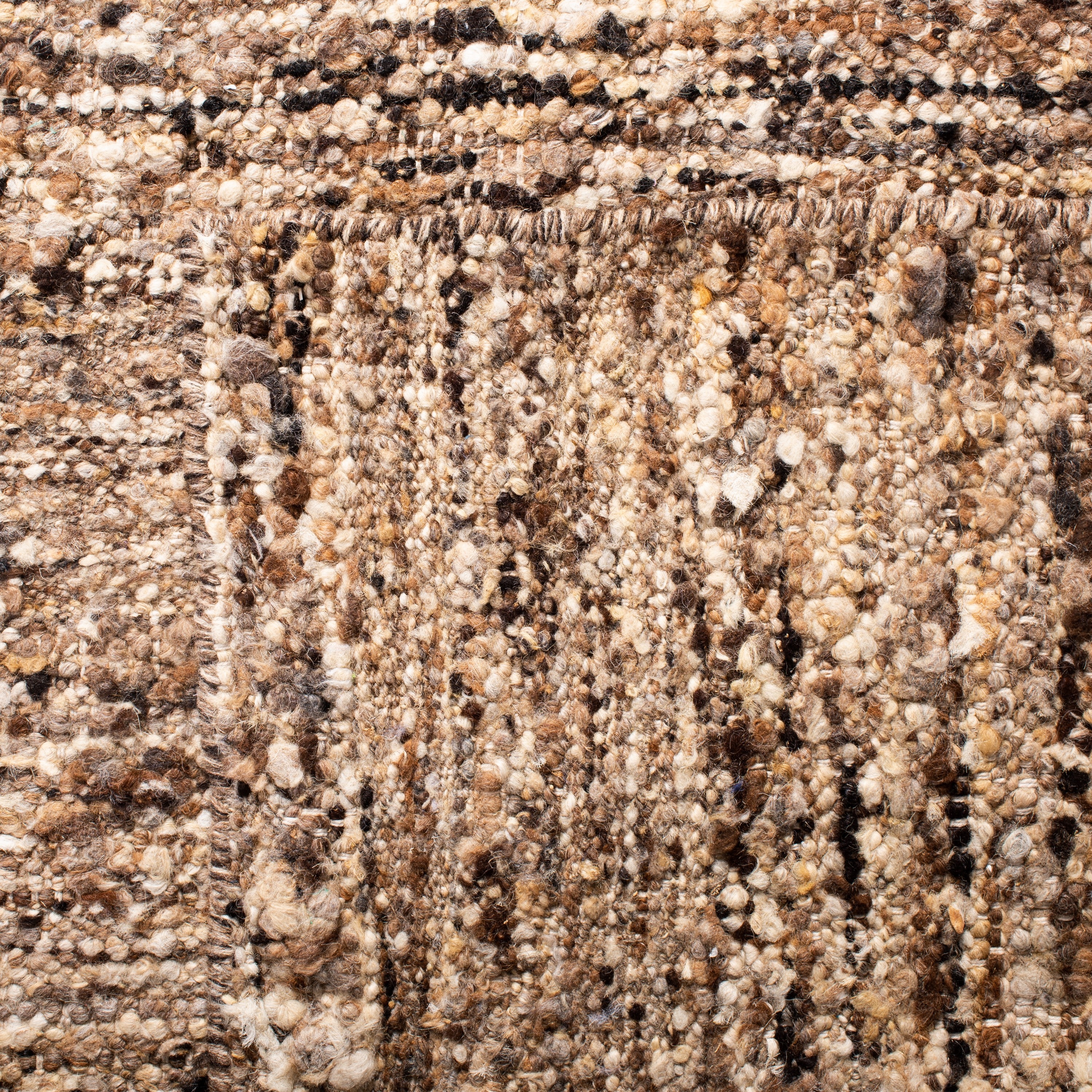 Beige and Taupe Handmade Wool Area Rug, 3' x 5'