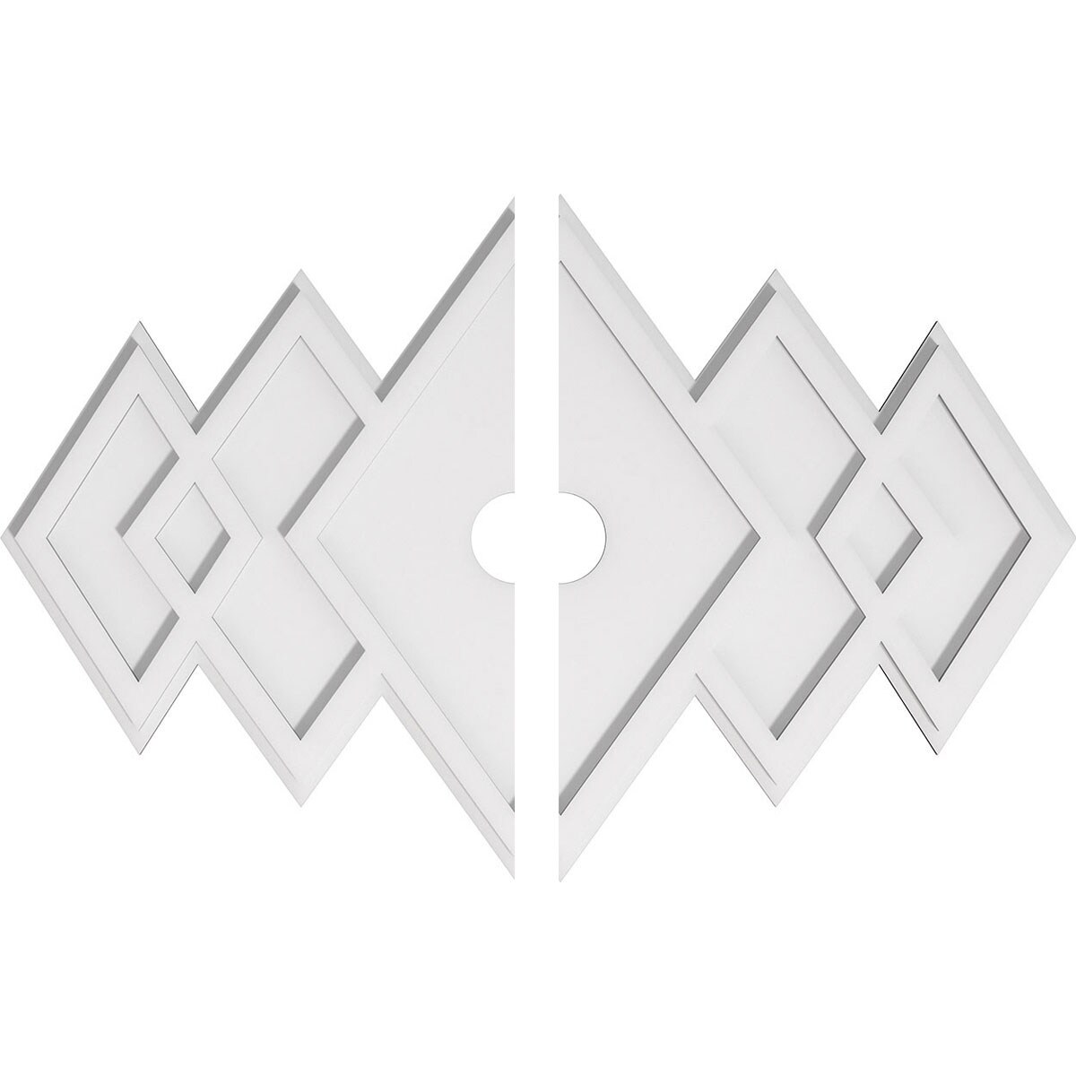 Ekena Millwork CMP34X22ZE2-03000 Zoe 34-in W x 22.375-in L Contemporary PVC Split Ceiling Medallion